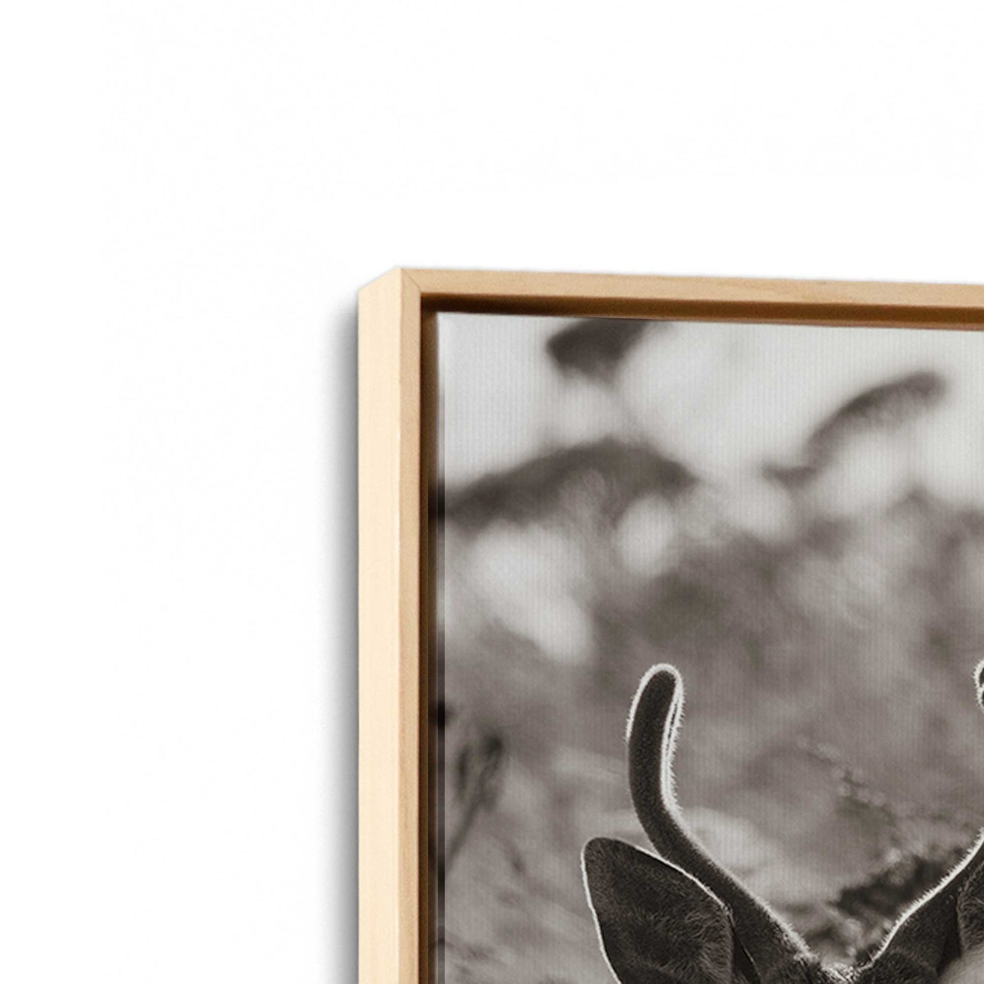 [Color:American Maple], Picture of art in a American Maple frame at an angle