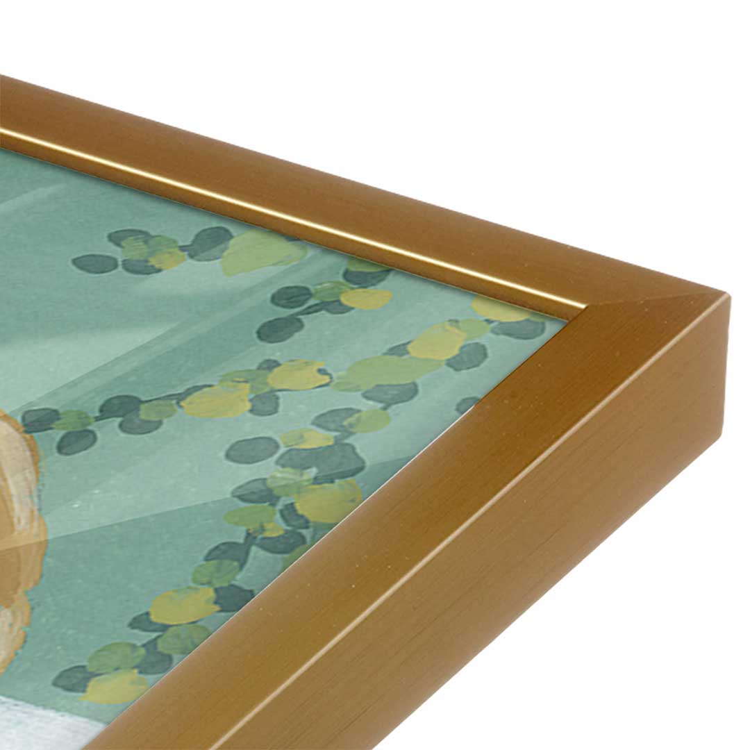 [Color:Polished Gold], Picture of art in a Polished Gold frame at an angle