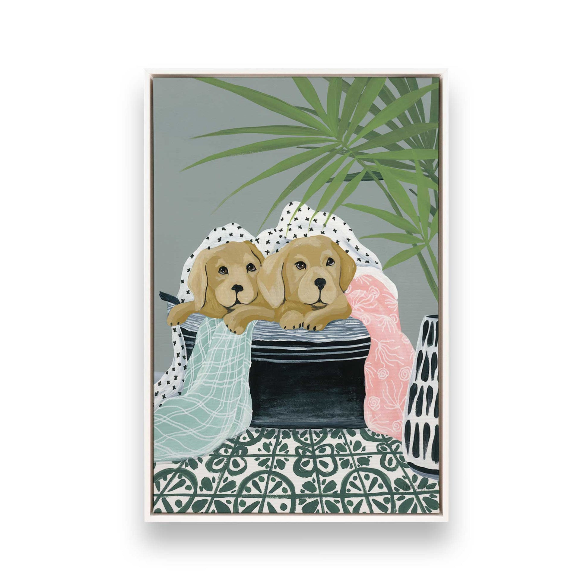 [Color:Opaque White], Picture of art in a White frame