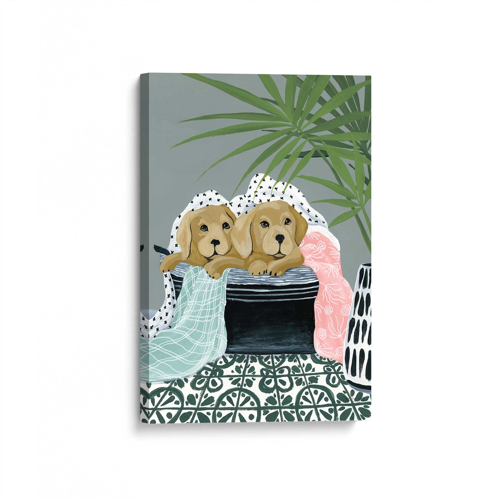 [Color:Stretched Canvas], Picture of art at an angle