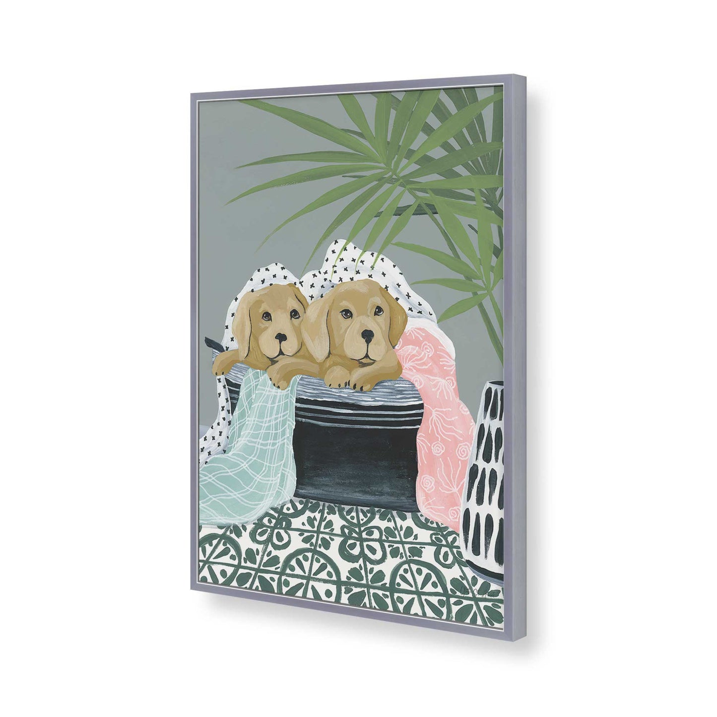 [Color:Polished Chrome], Picture of art in a Polished Chrome frame of the corner