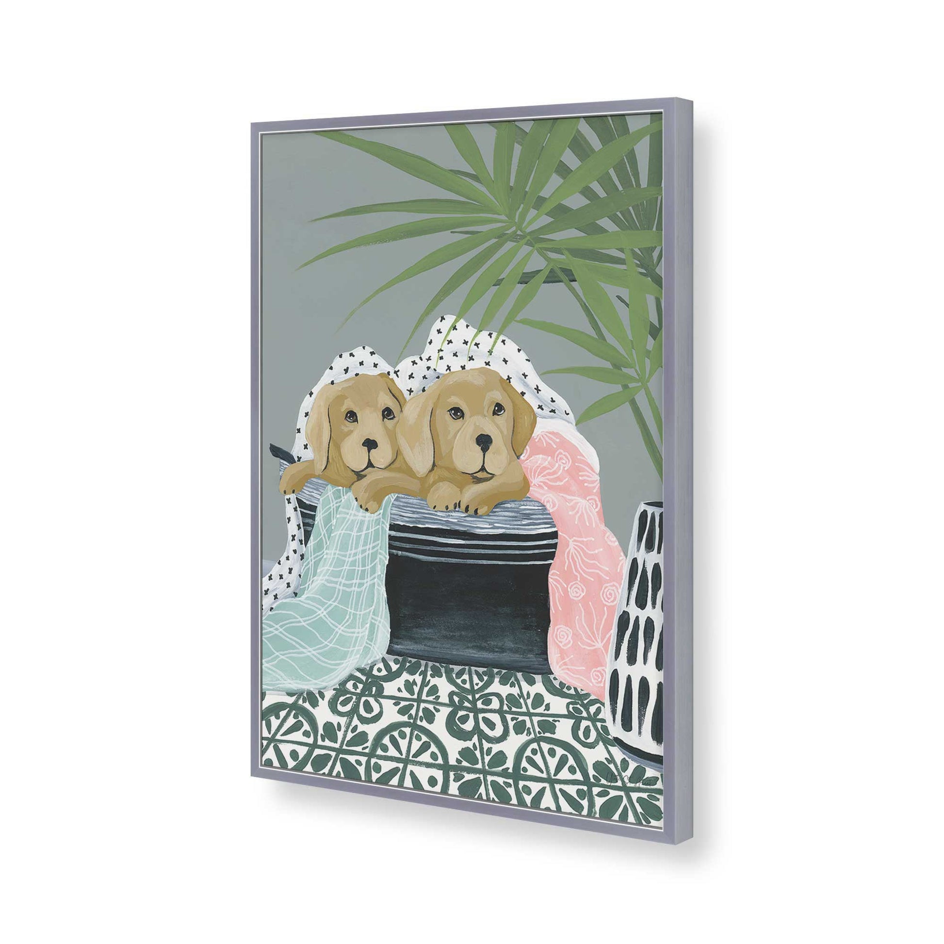 [Color:Polished Chrome], Picture of art in a Polished Chrome frame of the corner