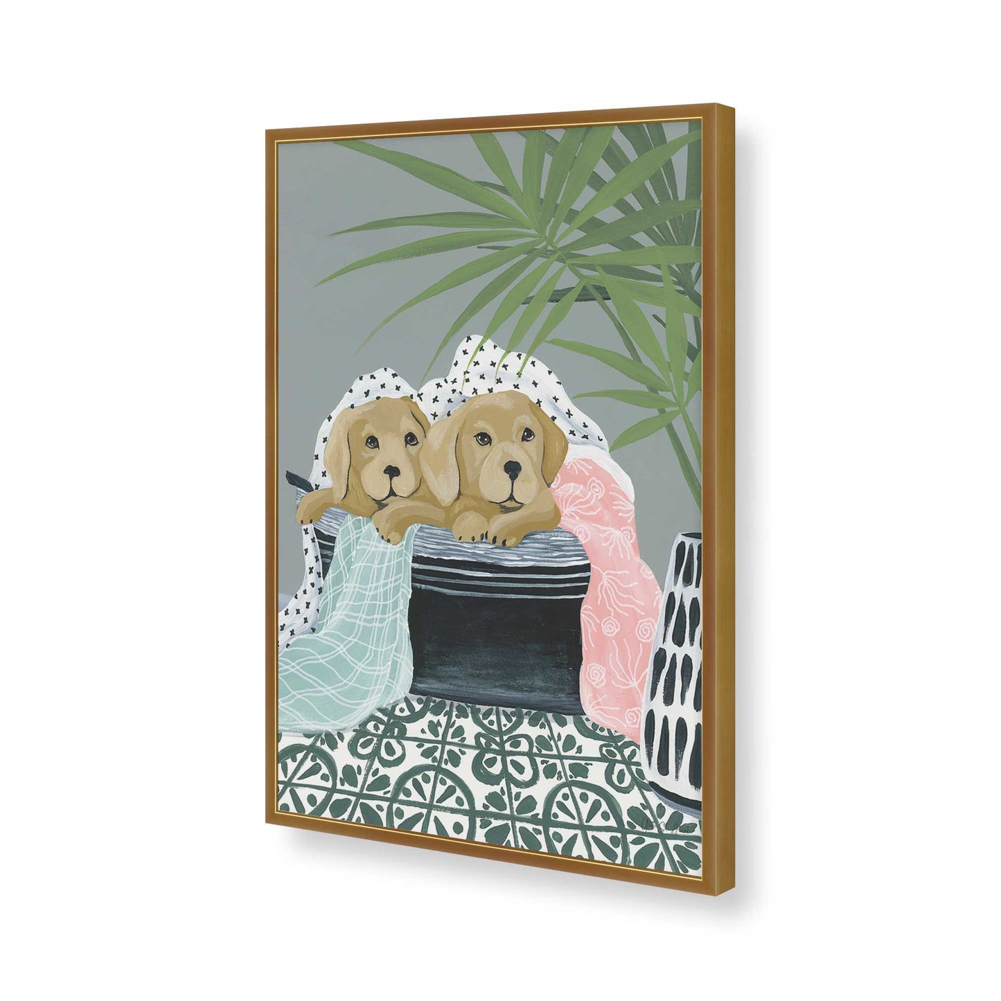 [Color:Polished Gold], Picture of art in a Polished Gold frame of the corner