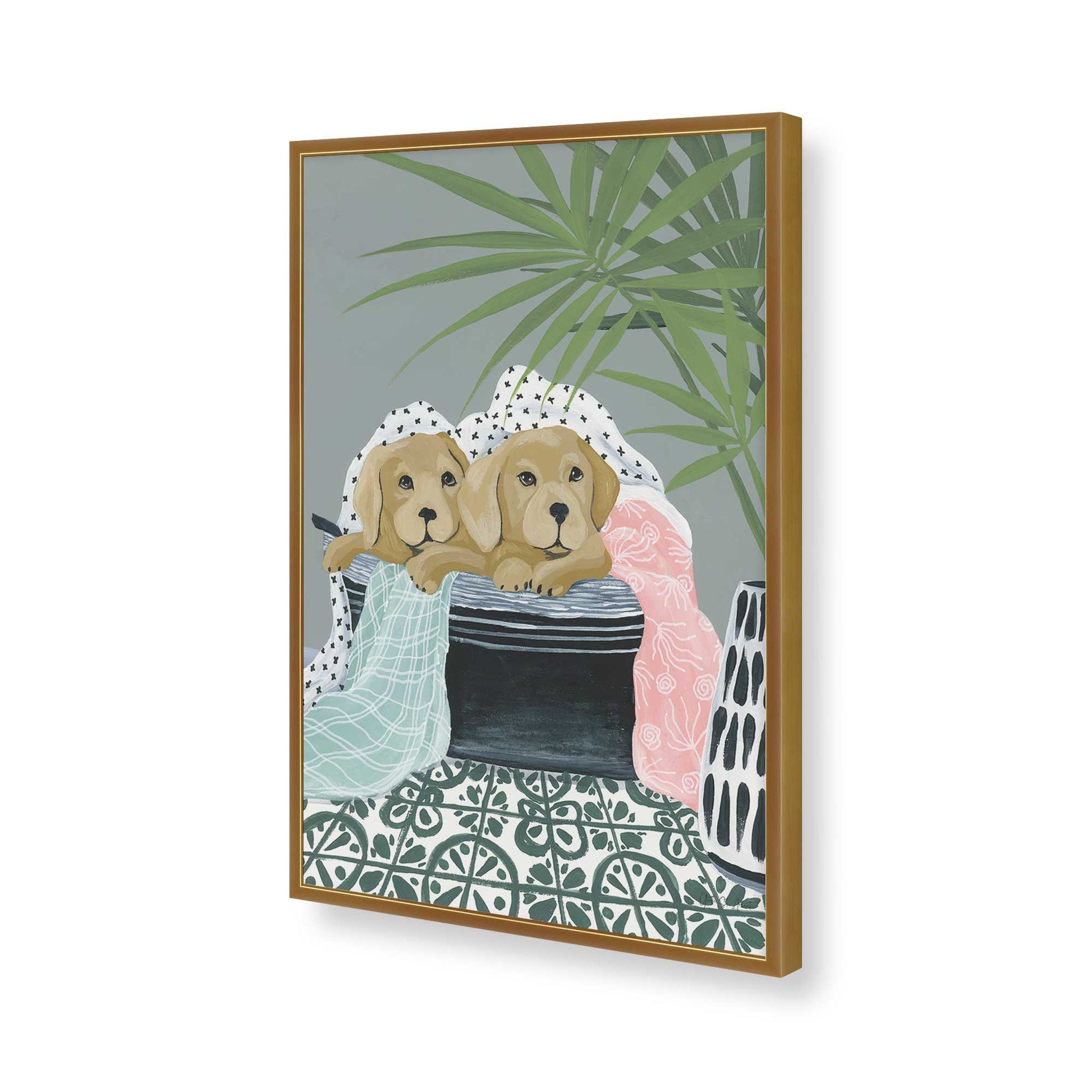 [Color:Polished Gold], Picture of art in a Polished Gold frame of the corner