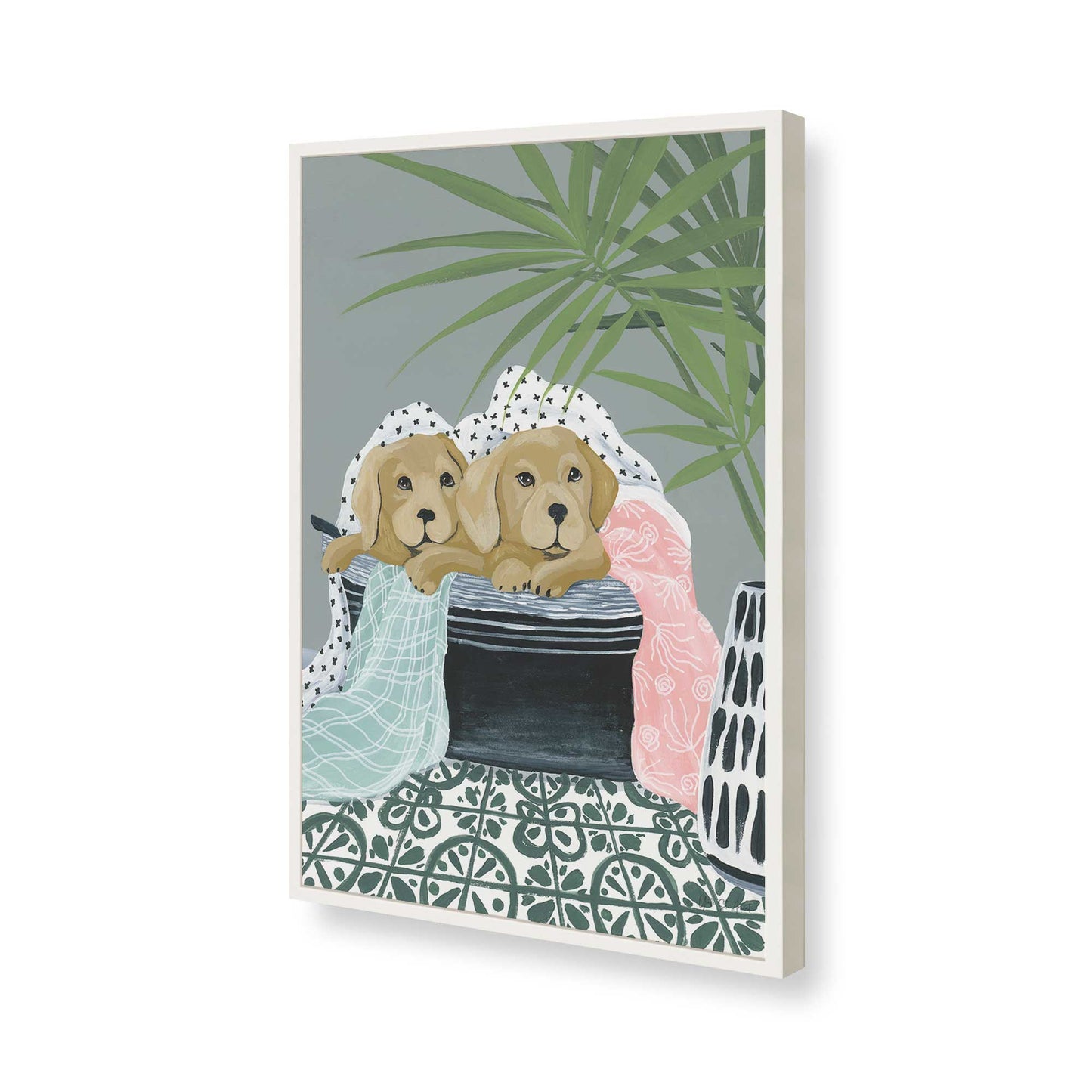 [Color:Opaque White], Picture of art in a Opaque White frame of the corner