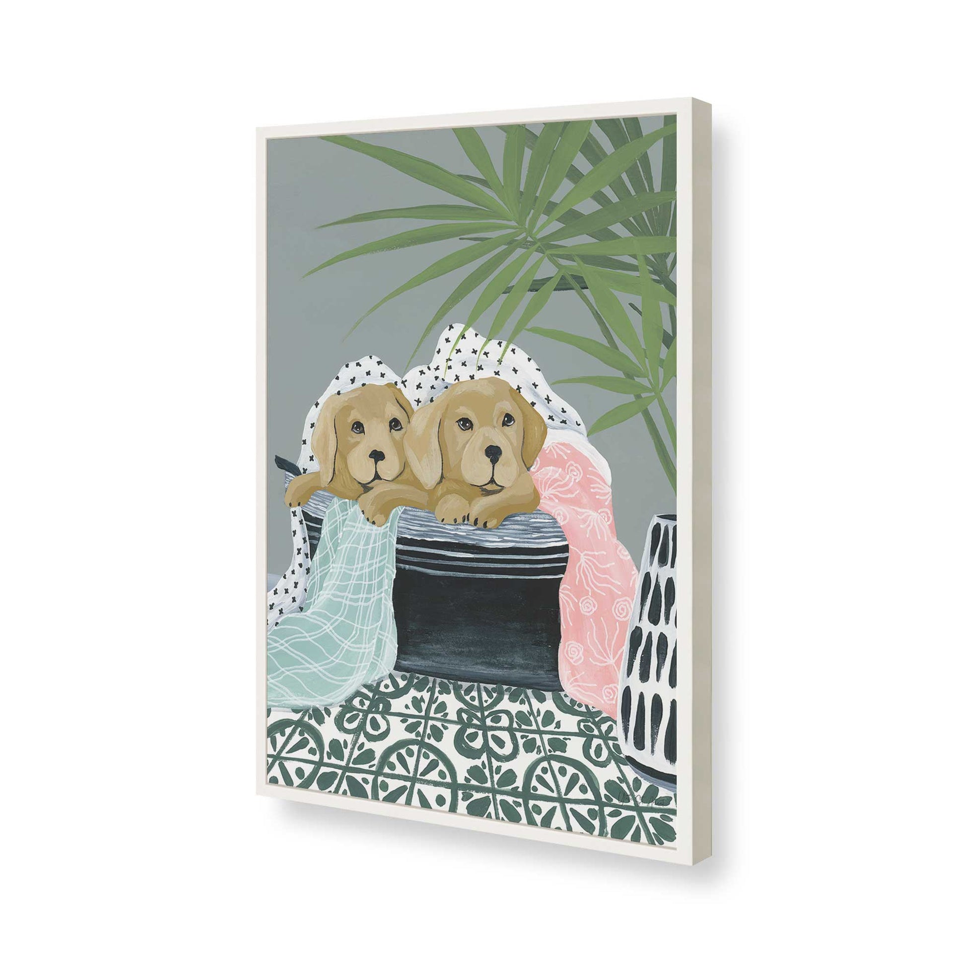 [Color:Opaque White], Picture of art in a Opaque White frame of the corner