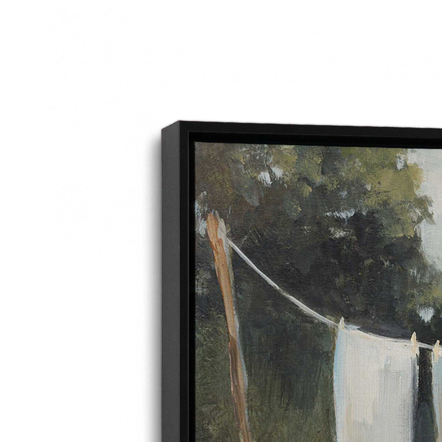 [Color:Satin Black], Picture of art in a Satin Black frame at an angle