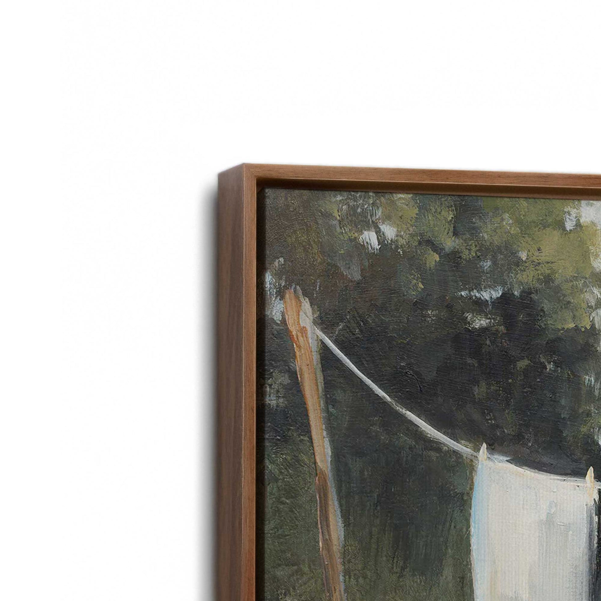 [Color:Walnut], Picture of art in a Walnut frame at an angle