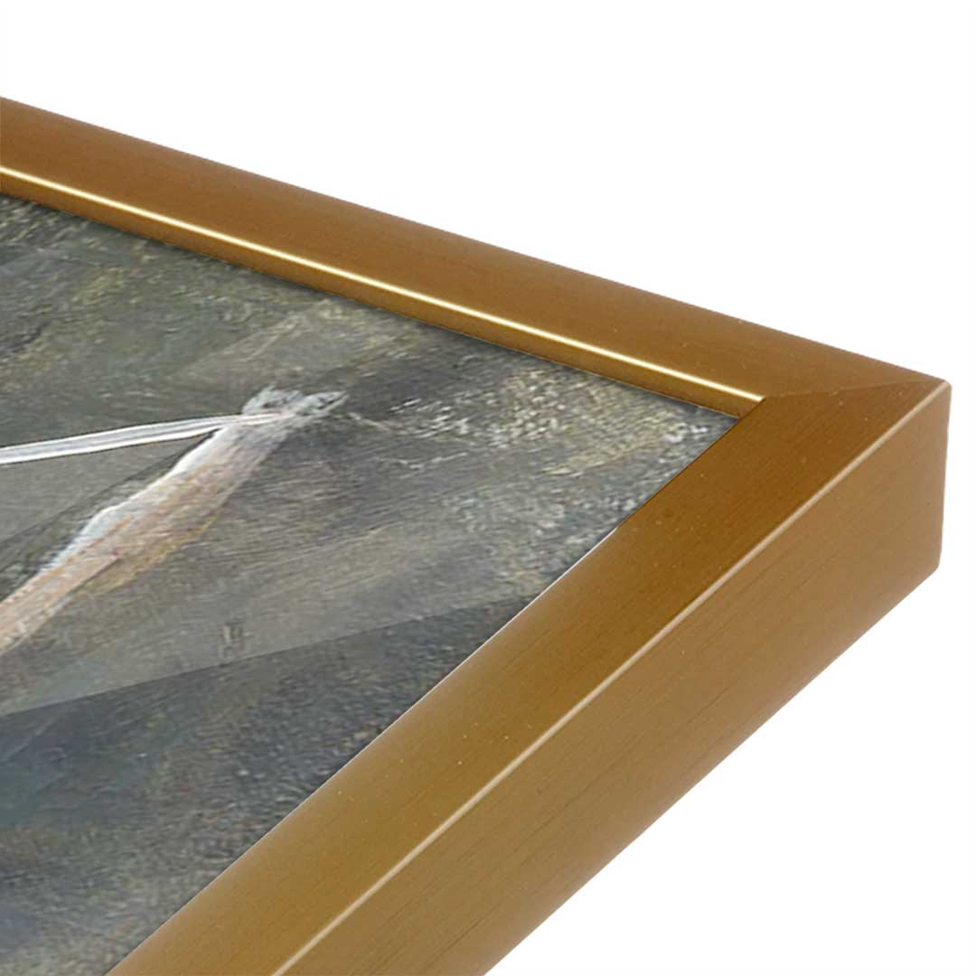 [Color:Polished Gold], Picture of art in a Polished Gold frame at an angle