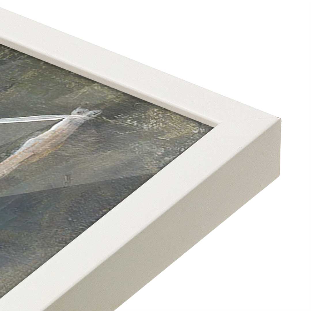 [Color:Opaque White], Picture of art in a Opaque White frame at an angle