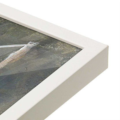 [Color:Opaque White], Picture of art in a Opaque White frame at an angle