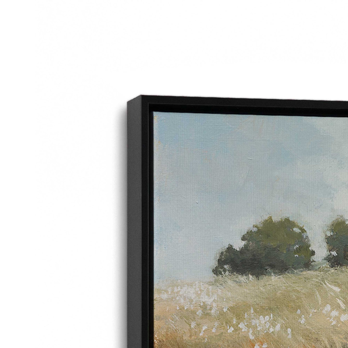 [Color:Satin Black], Picture of art in a Satin Black frame at an angle