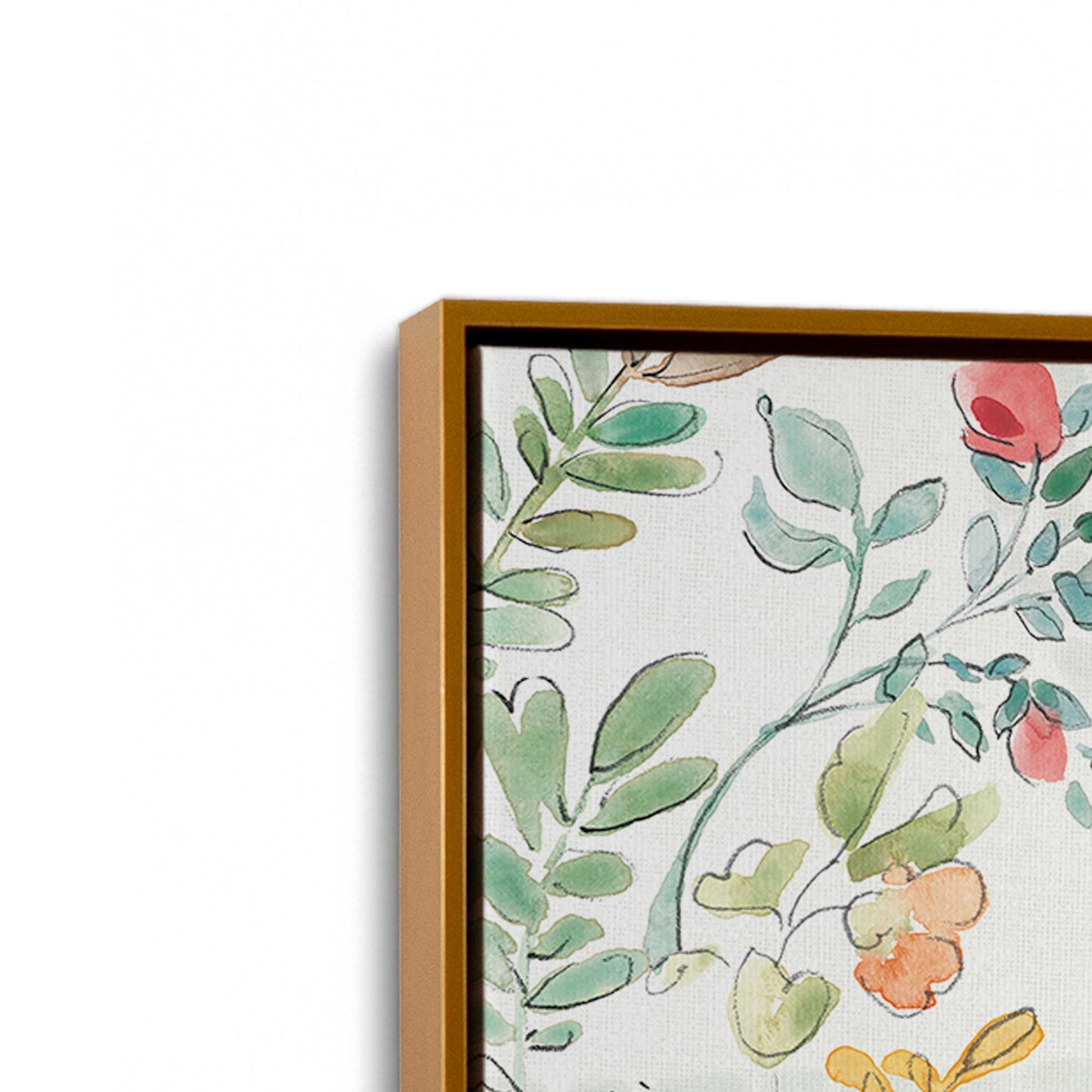 [Color:Polished Gold], Picture of art in a Polished Gold frame at an angle