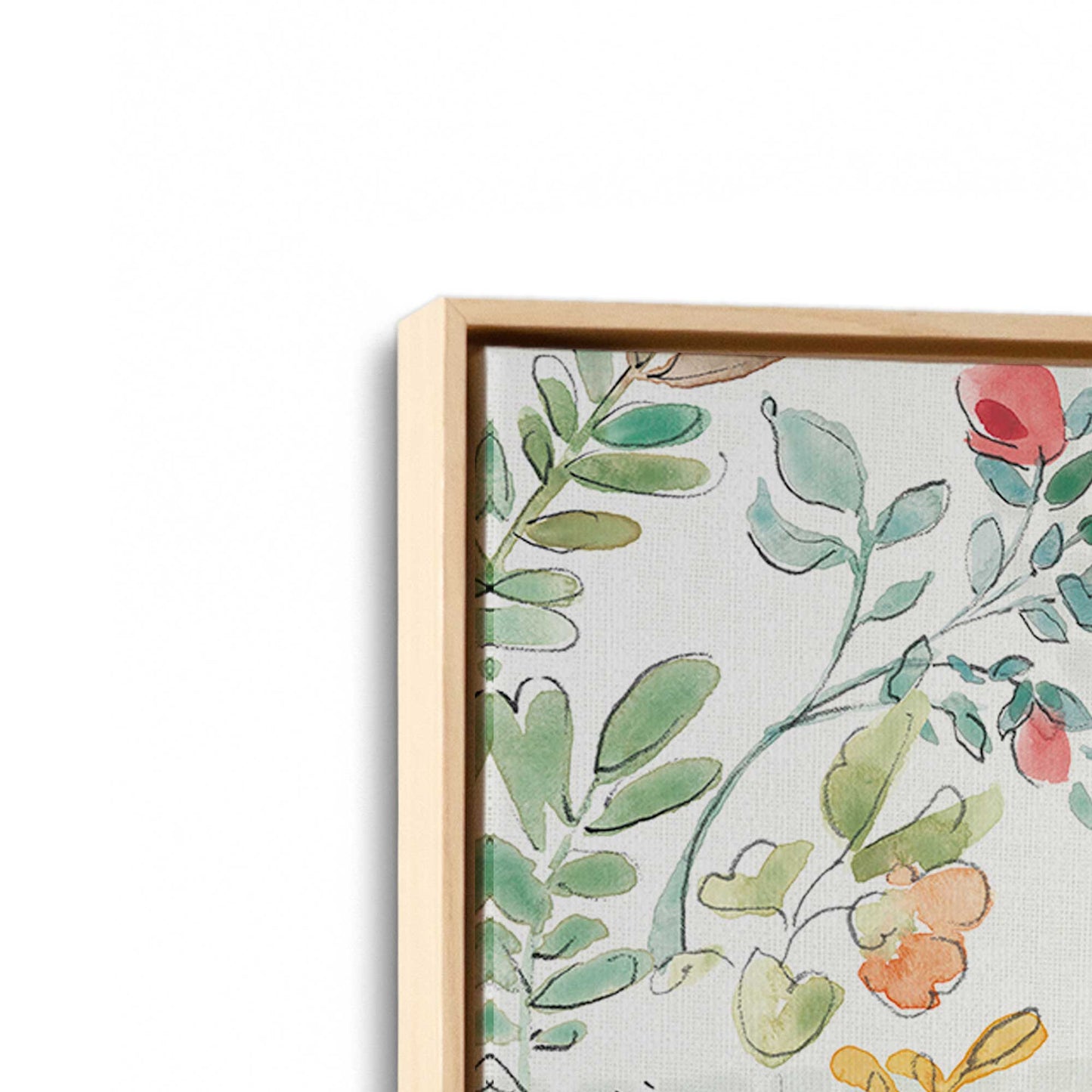 [Color:American Maple], Picture of art in a American Maple frame at an angle