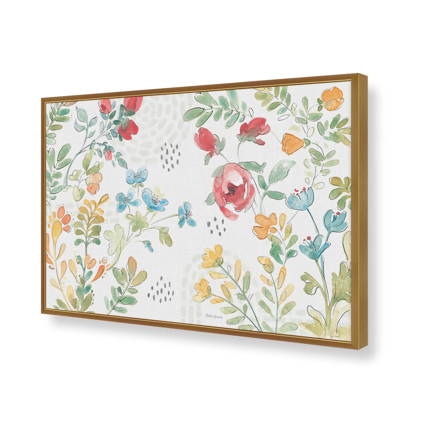 [Color:Polished Gold], Picture of art in a Polished Gold frame of the corner