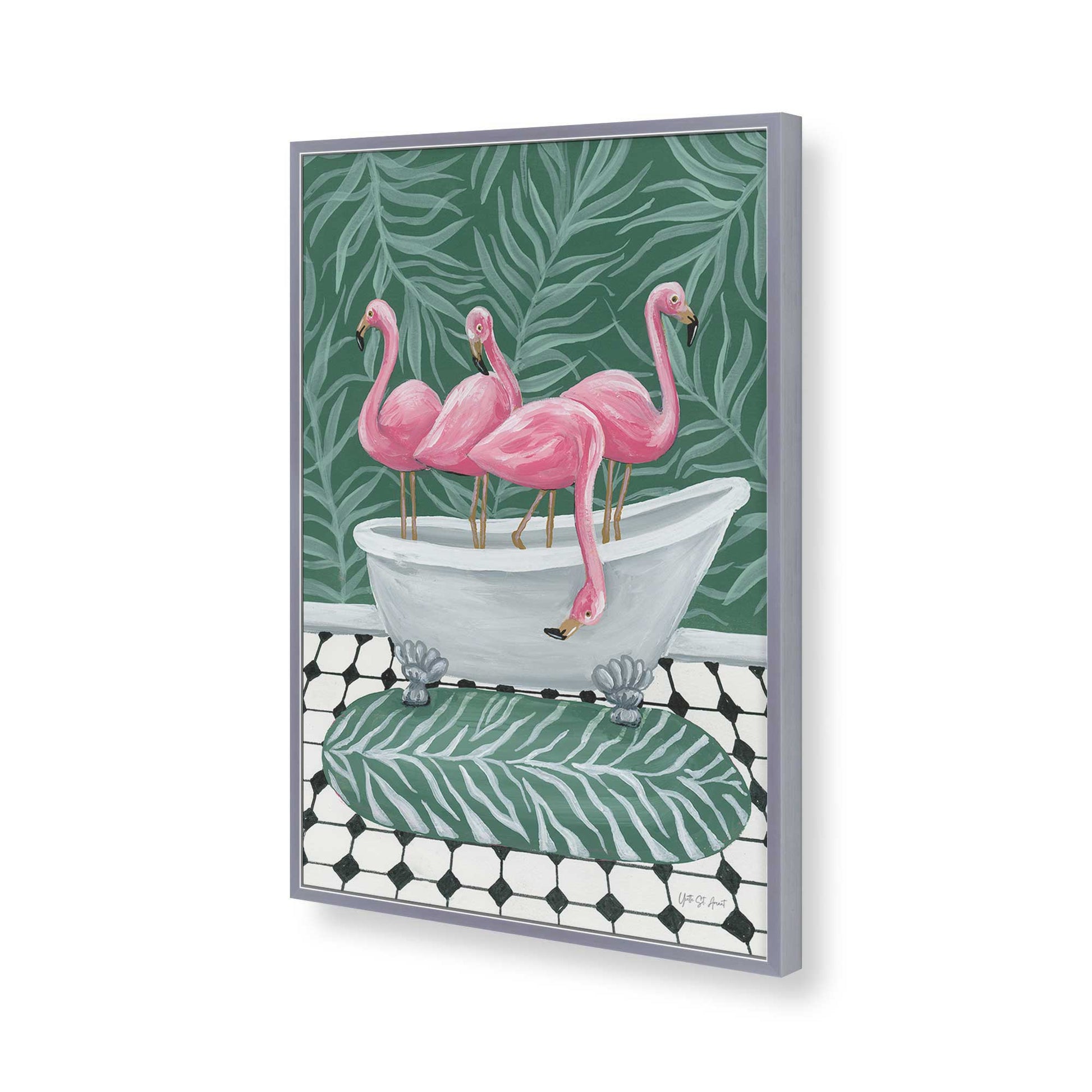[Color:Polished Chrome], Picture of art in a Polished Chrome frame of the corner