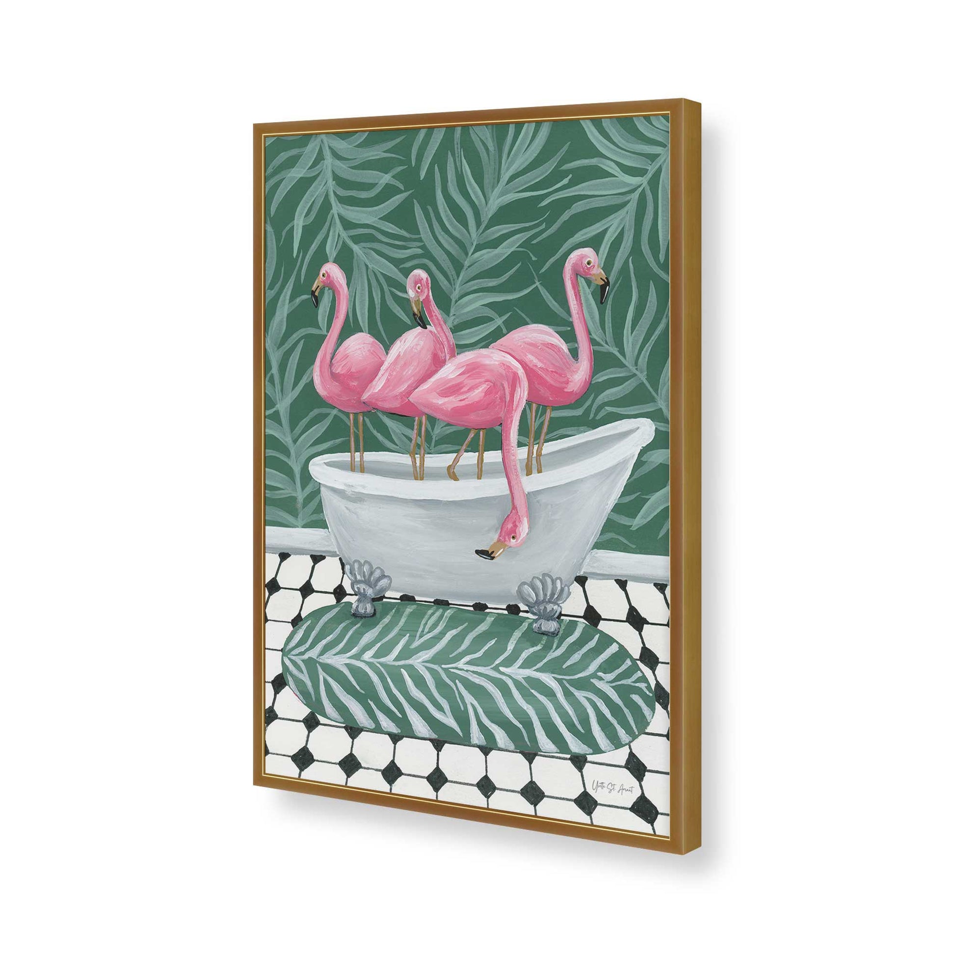 [Color:Polished Gold], Picture of art in a Polished Gold frame of the corner