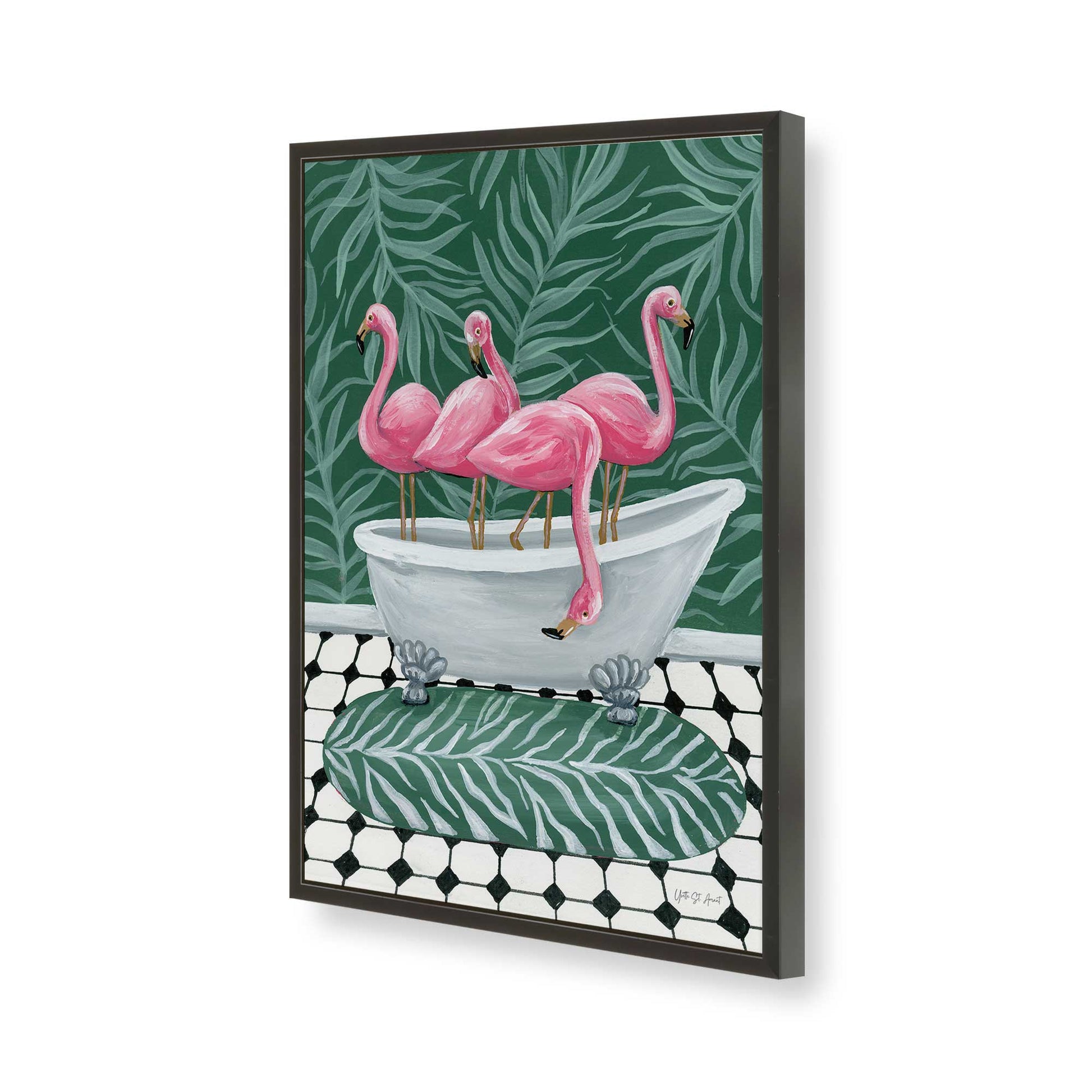[Color:Satin Black], Picture of art in a Satin Black frame of the corner