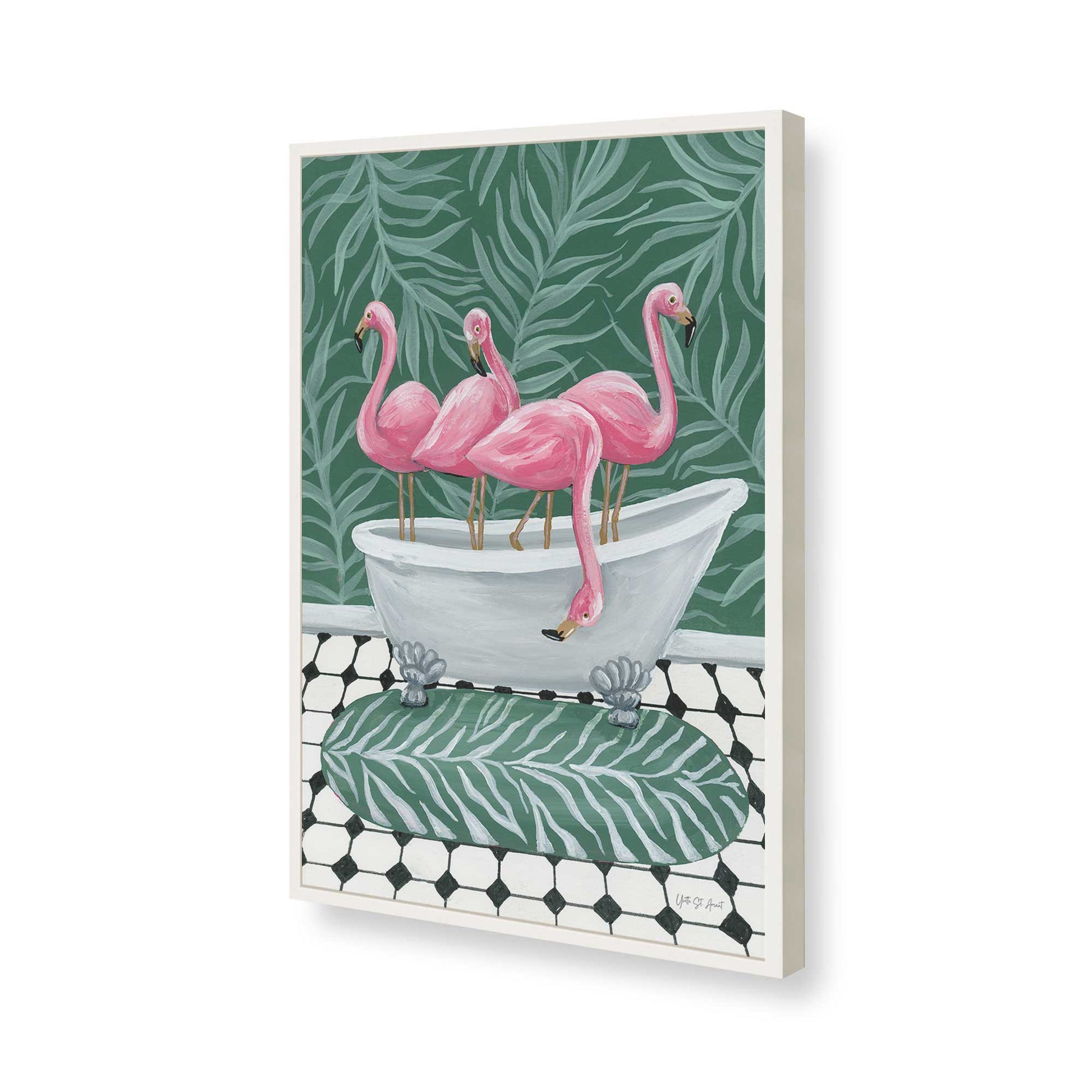 [Color:Opaque White], Picture of art in a Opaque White frame of the corner