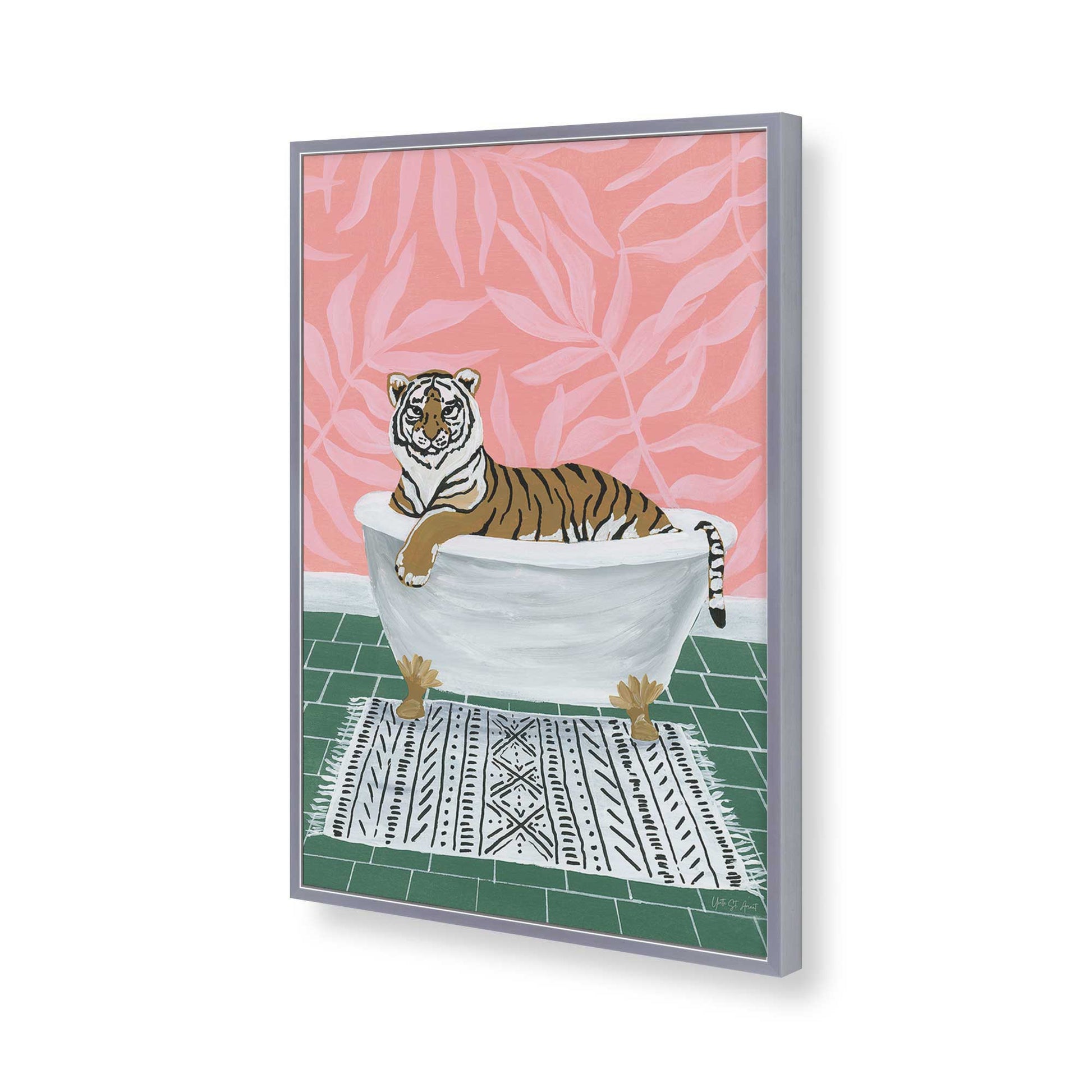 [Color:Polished Chrome], Picture of art in a Polished Chrome frame of the corner