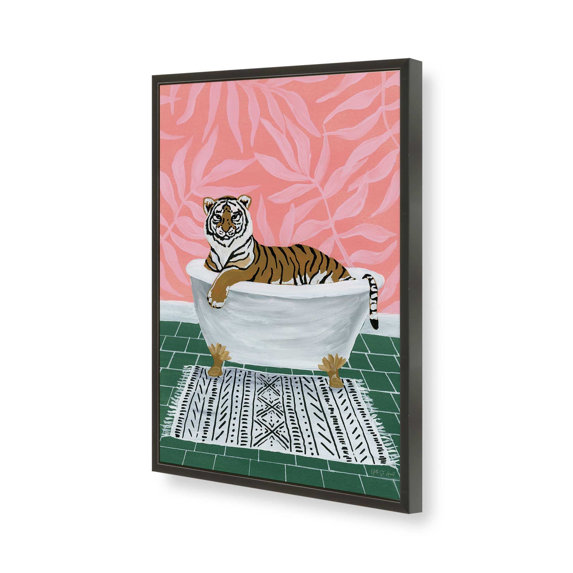 [Color:Satin Black], Picture of art in a Satin Black frame of the corner