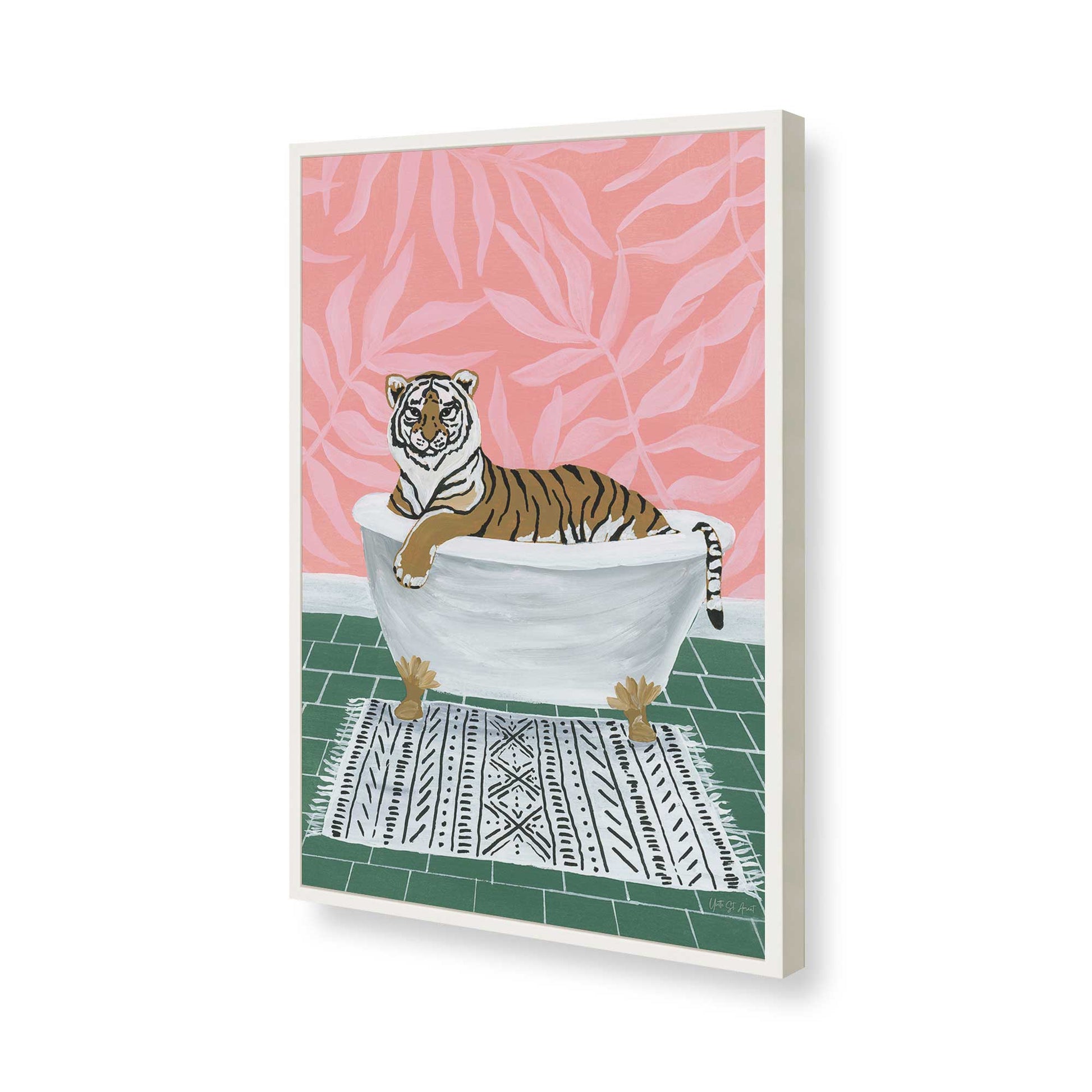 [Color:Opaque White], Picture of art in a Opaque White frame of the corner