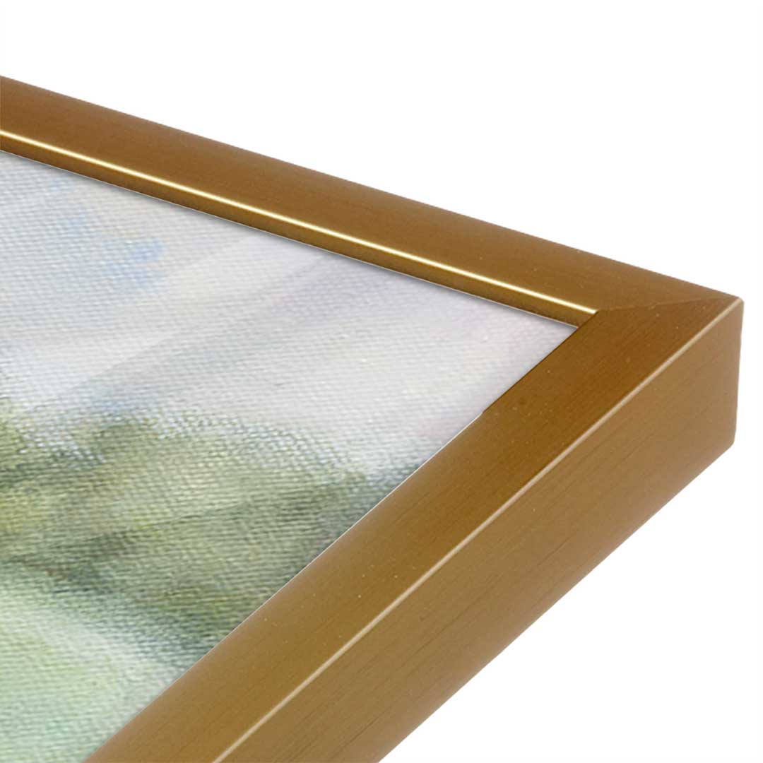 [Color:Polished Gold], Picture of art in a Polished Gold frame at an angle