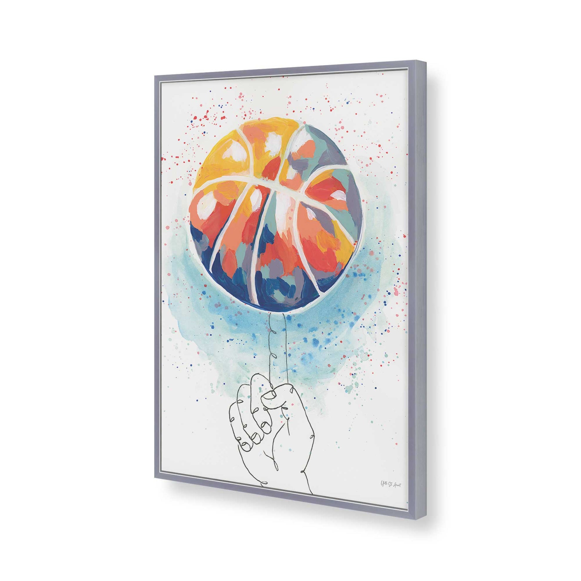 [Color:Polished Chrome], Picture of art in a Polished Chrome frame of the corner