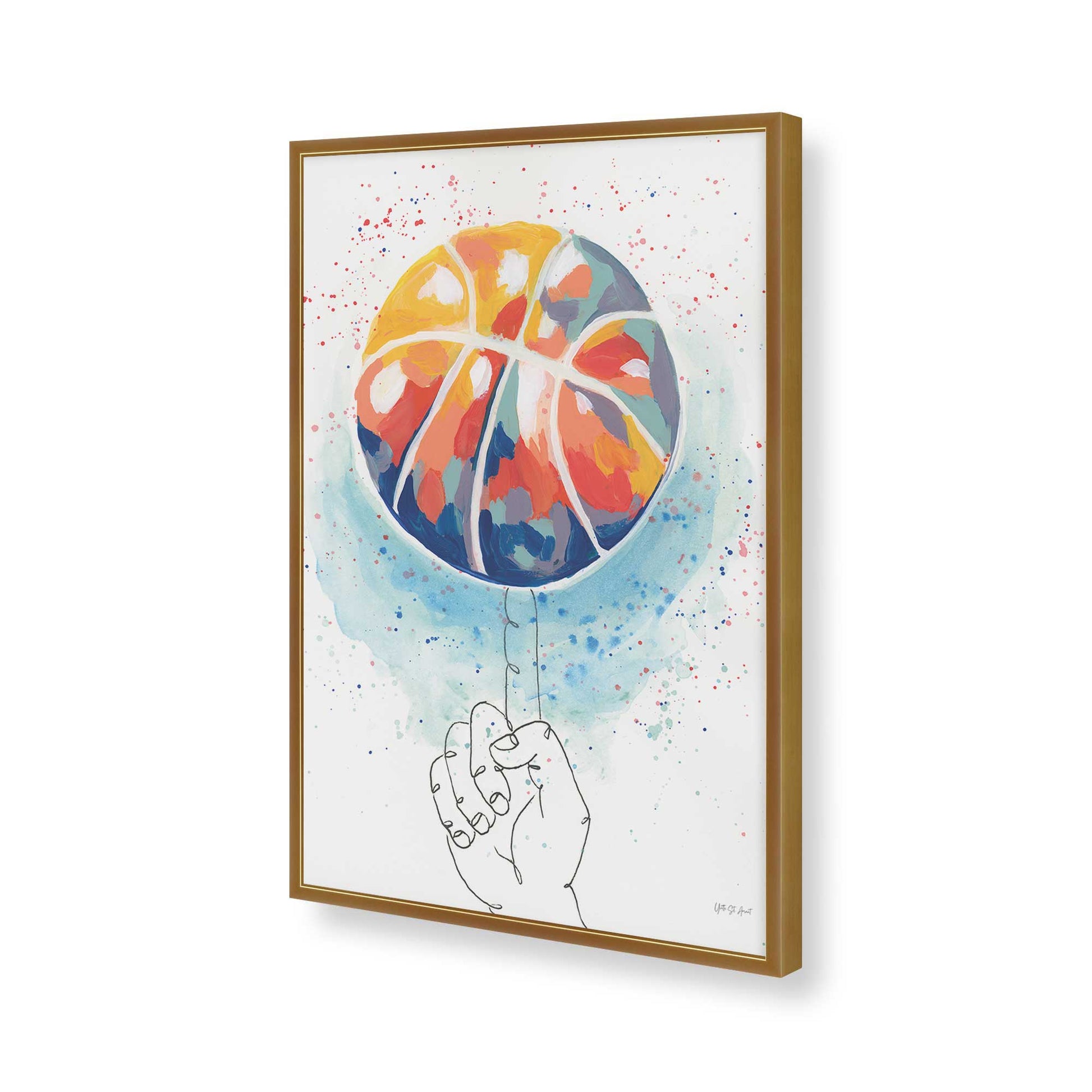 [Color:Polished Gold], Picture of art in a Polished Gold frame of the corner