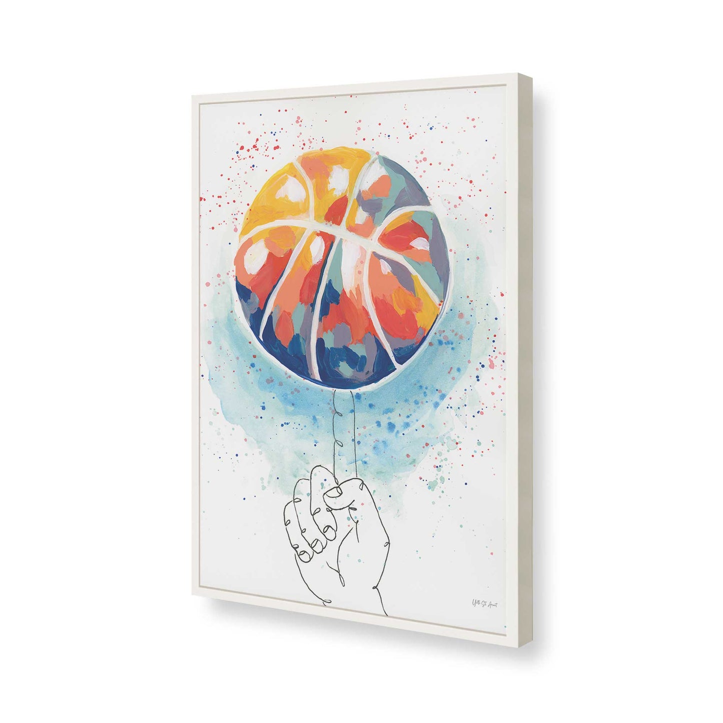 [Color:Opaque White], Picture of art in a Opaque White frame of the corner