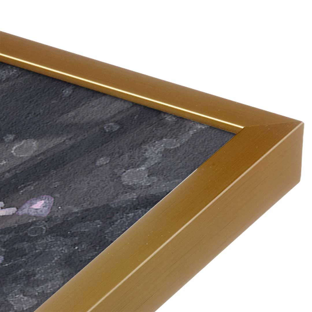 [Color:Polished Gold], Picture of art in a Polished Gold frame at an angle