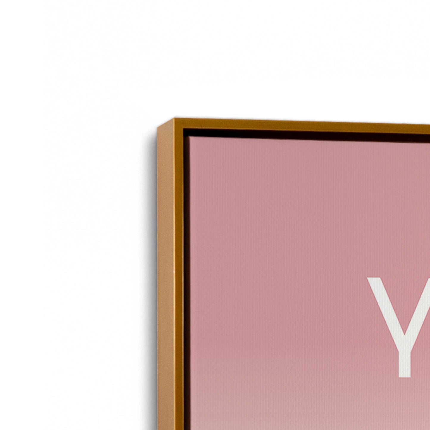 [Color:Polished Gold], Picture of art in a Polished Gold frame at an angle