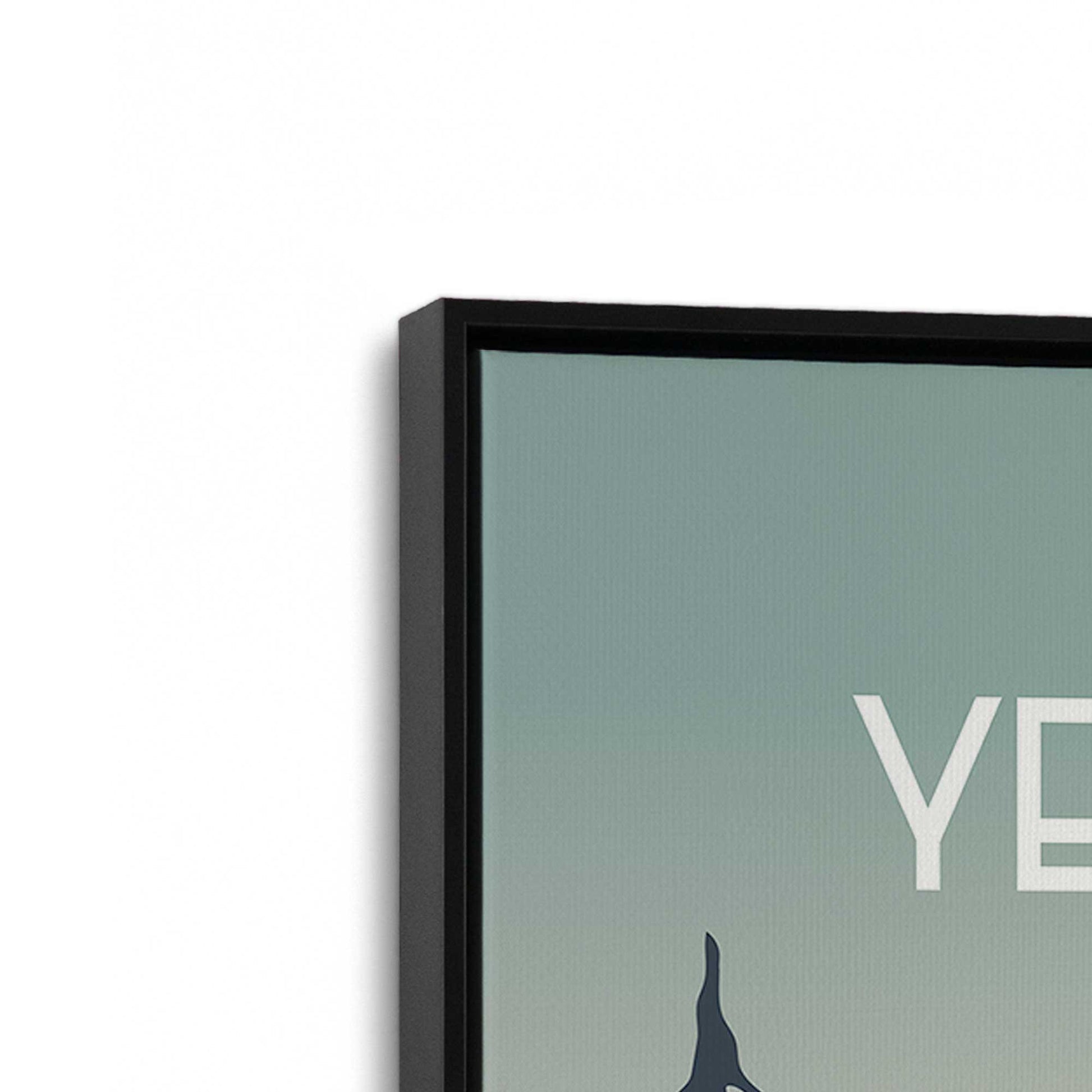[Color:Satin Black], Picture of art in a Satin Black frame at an angle