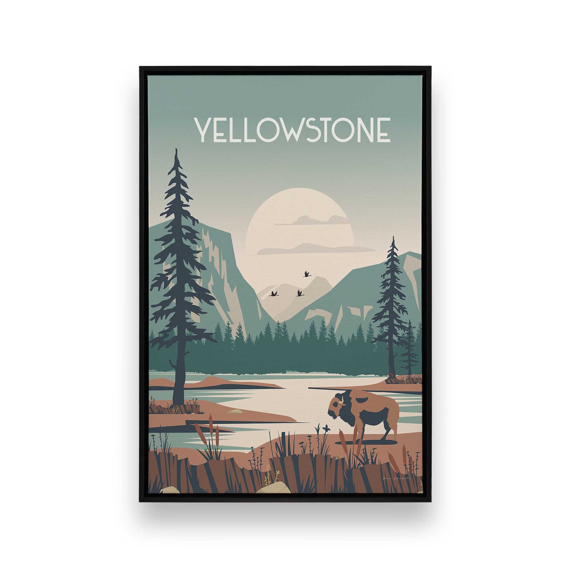 [Color:Satin Black], Picture of art in a Satin Black frame