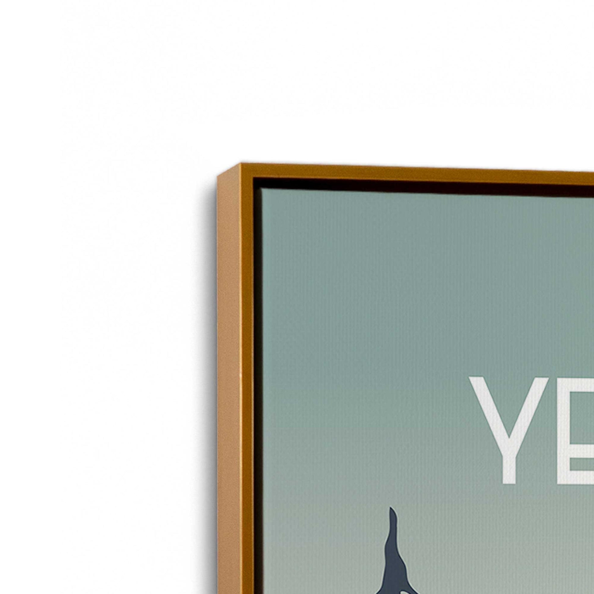 [Color:Polished Gold], Picture of art in a Polished Gold frame at an angle