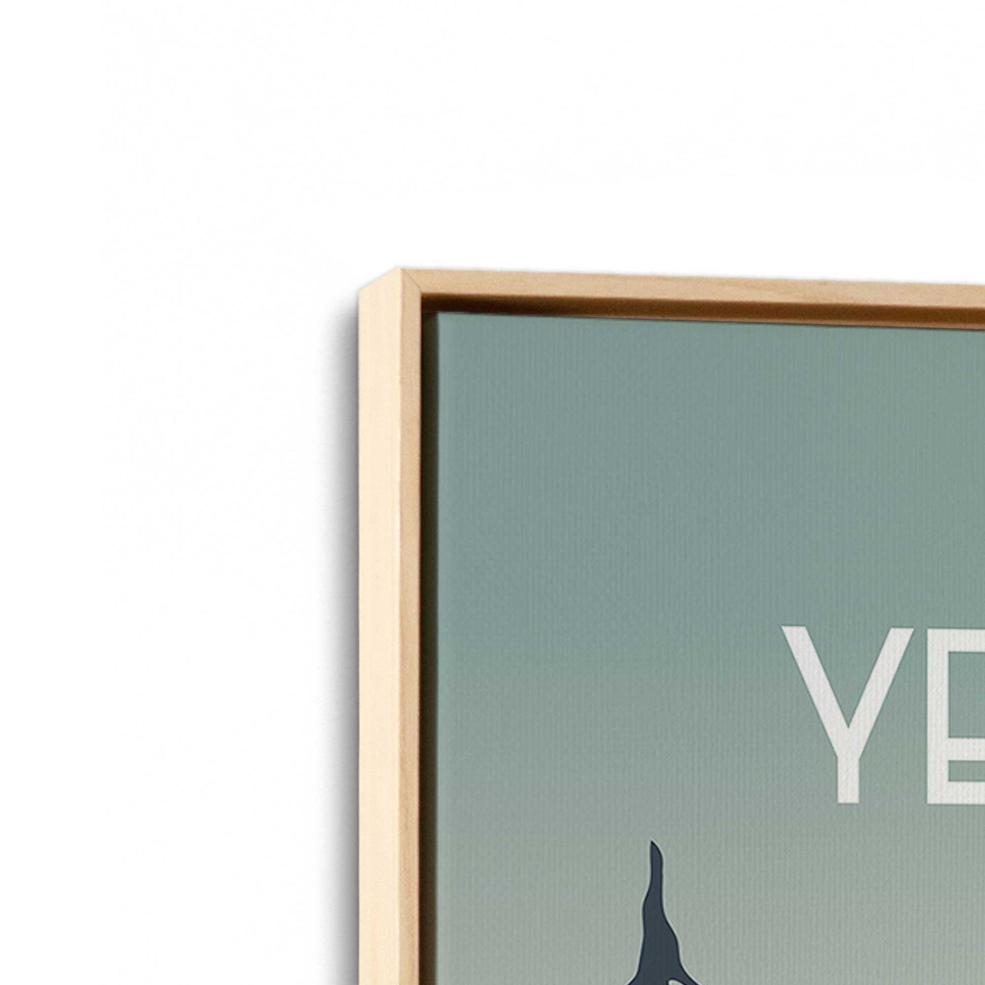 [Color:American Maple], Picture of art in a American Maple frame at an angle