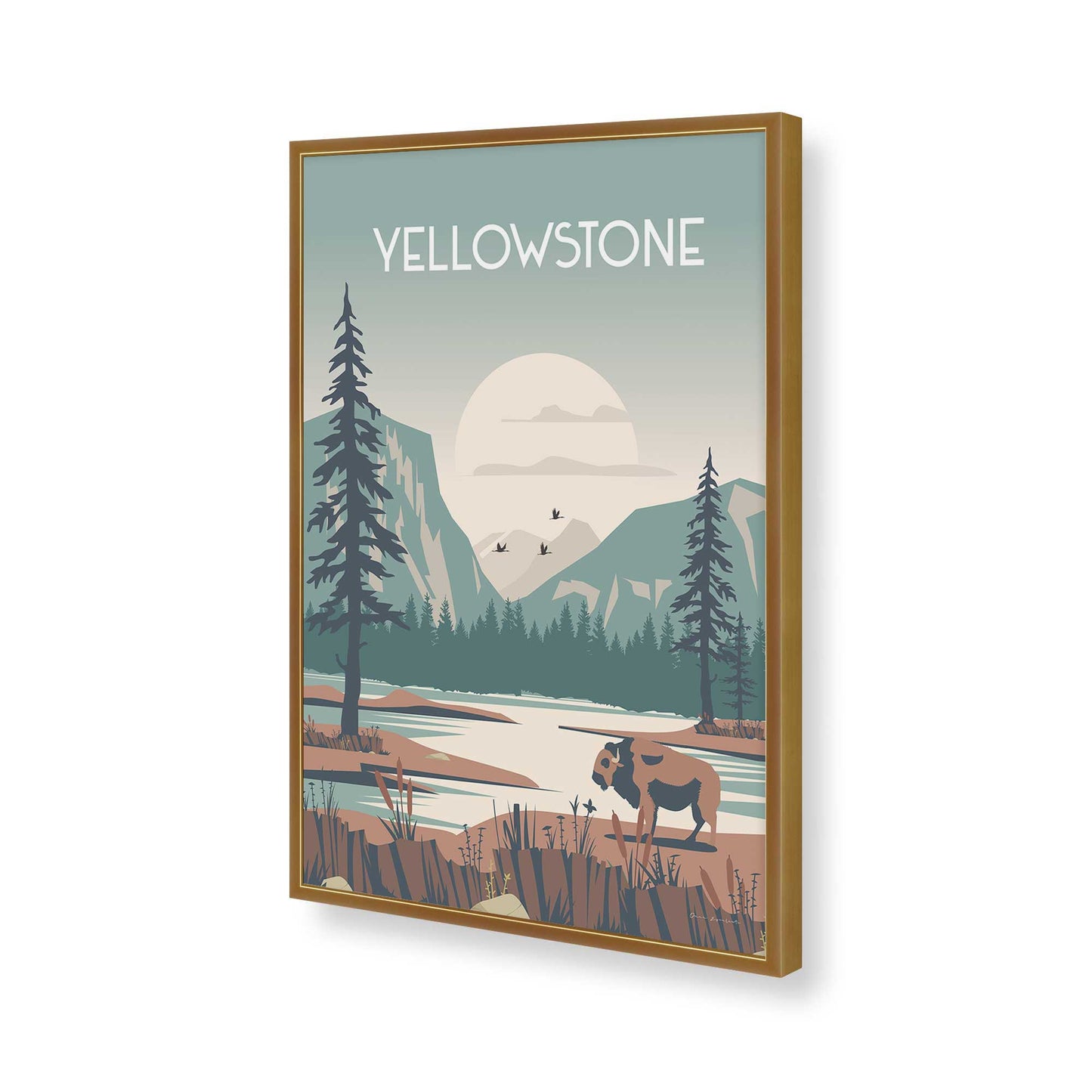 [Color:Polished Gold], Picture of art in a Polished Gold frame of the corner