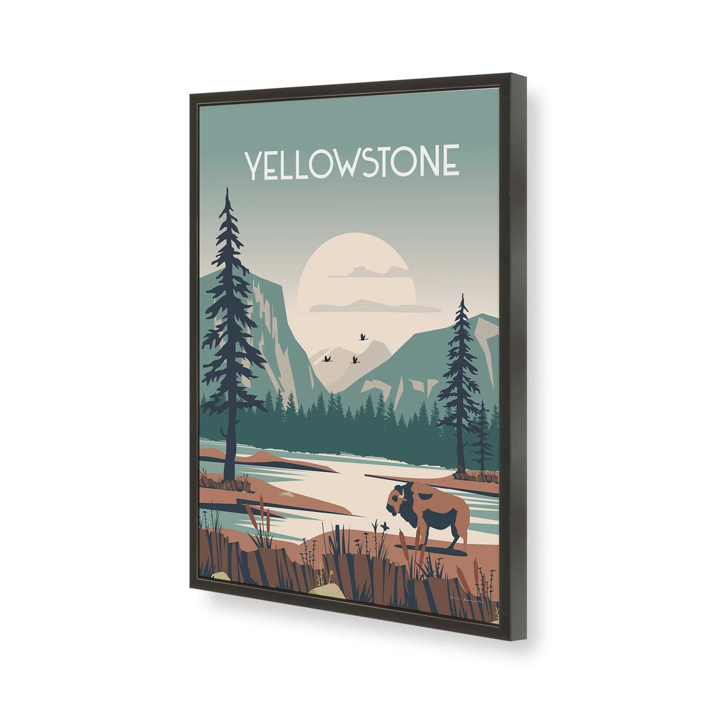 [Color:Satin Black], Picture of art in a Satin Black frame of the corner