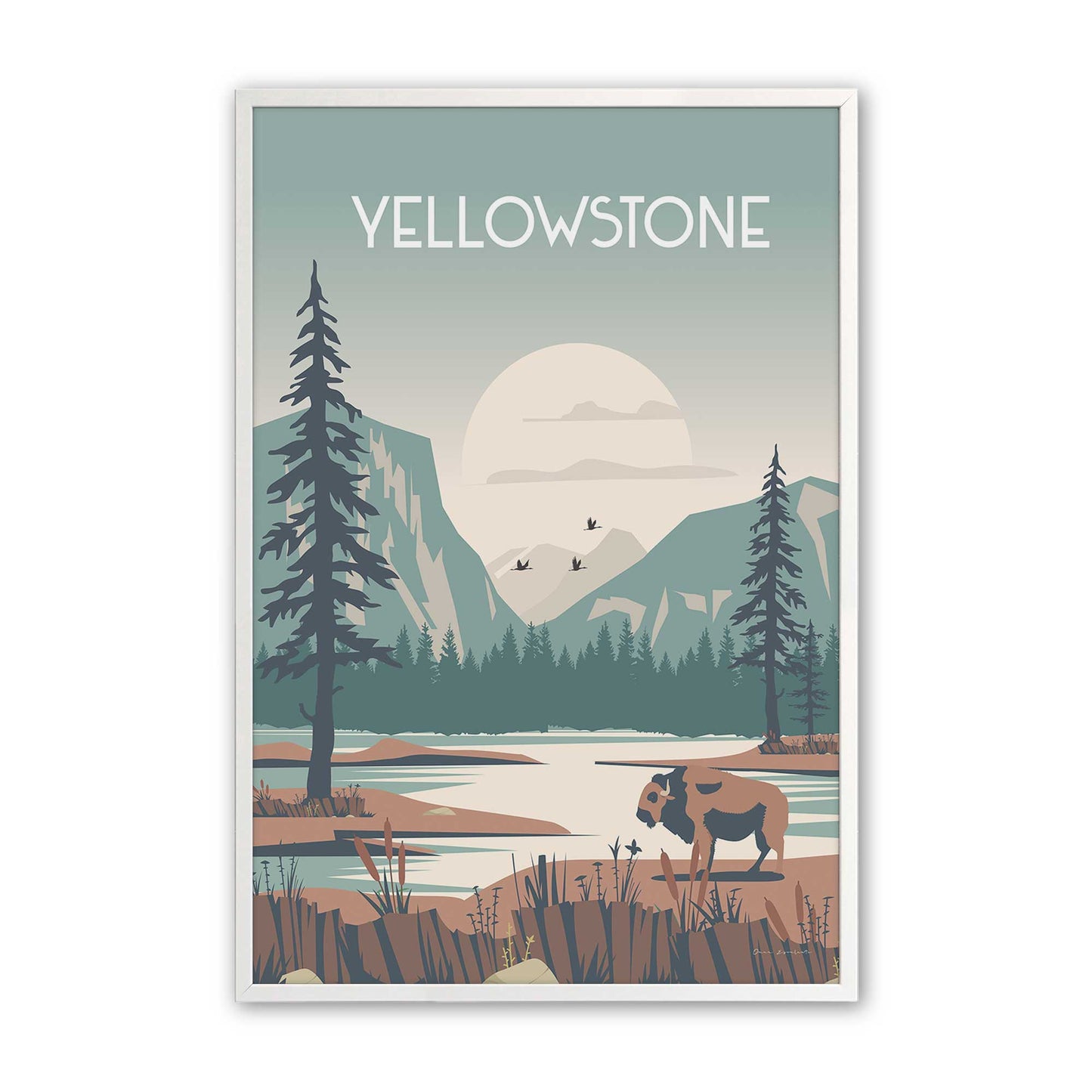 [Color:Opaque White], Picture of art in a Opaque White frame