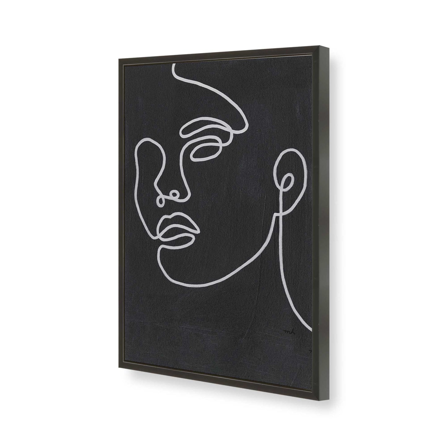 [Color:Satin Black], Picture of art in a Satin Black frame of the corner