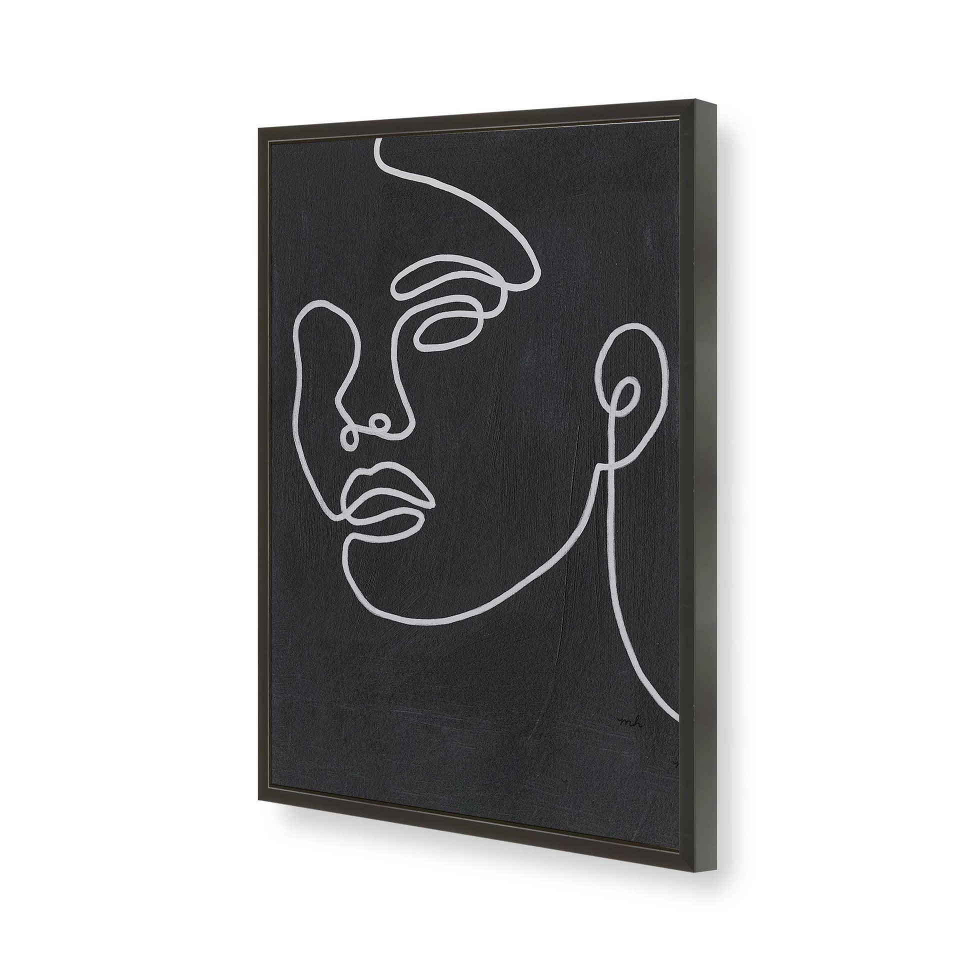 [Color:Satin Black], Picture of art in a Satin Black frame of the corner