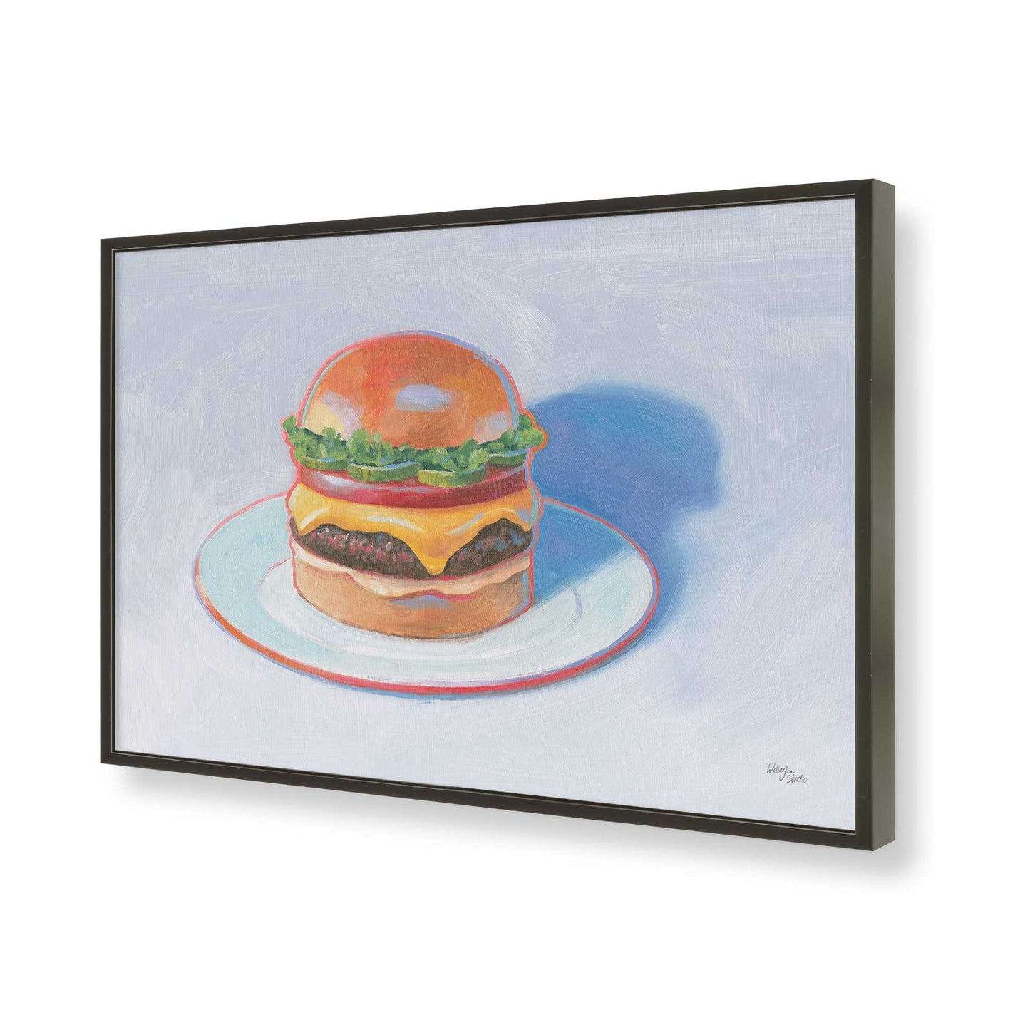 [Color:Satin Black], Picture of art in a Satin Black frame of the corner