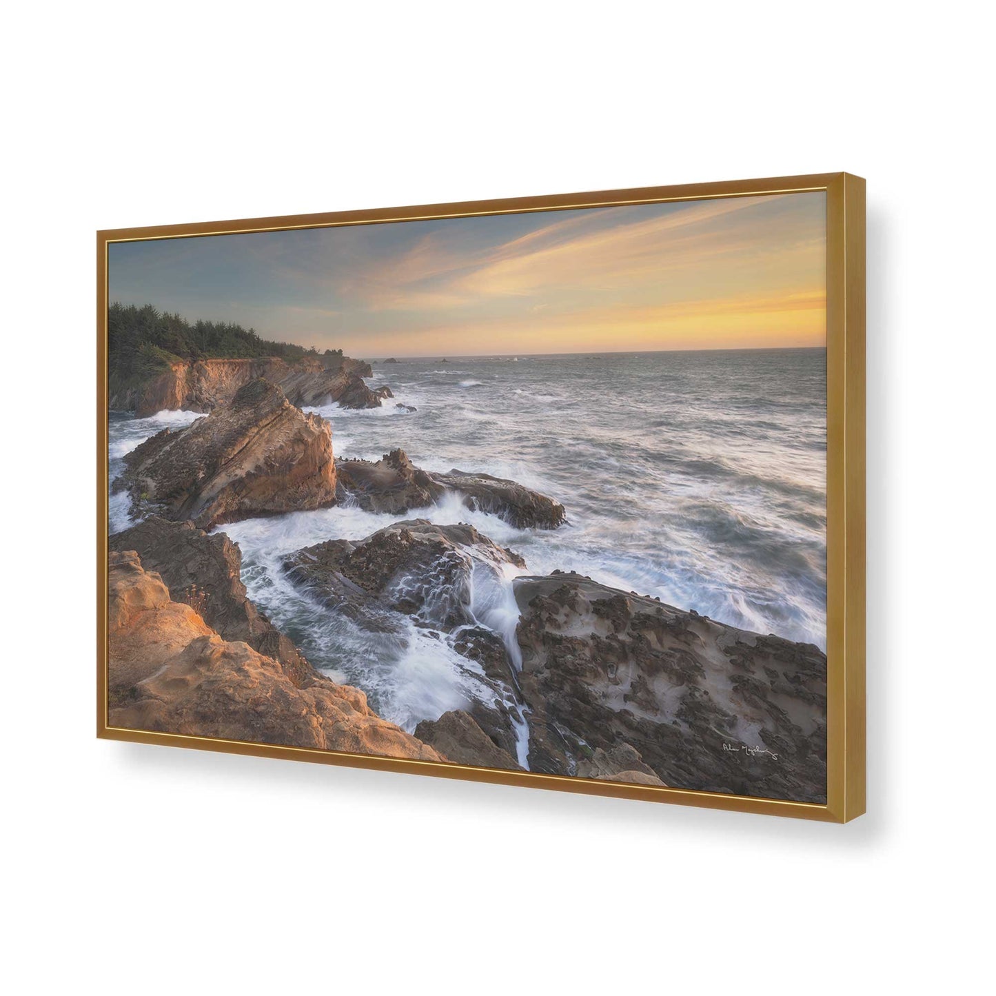[Color:Polished Gold], Picture of art in a Polished Gold frame of the corner