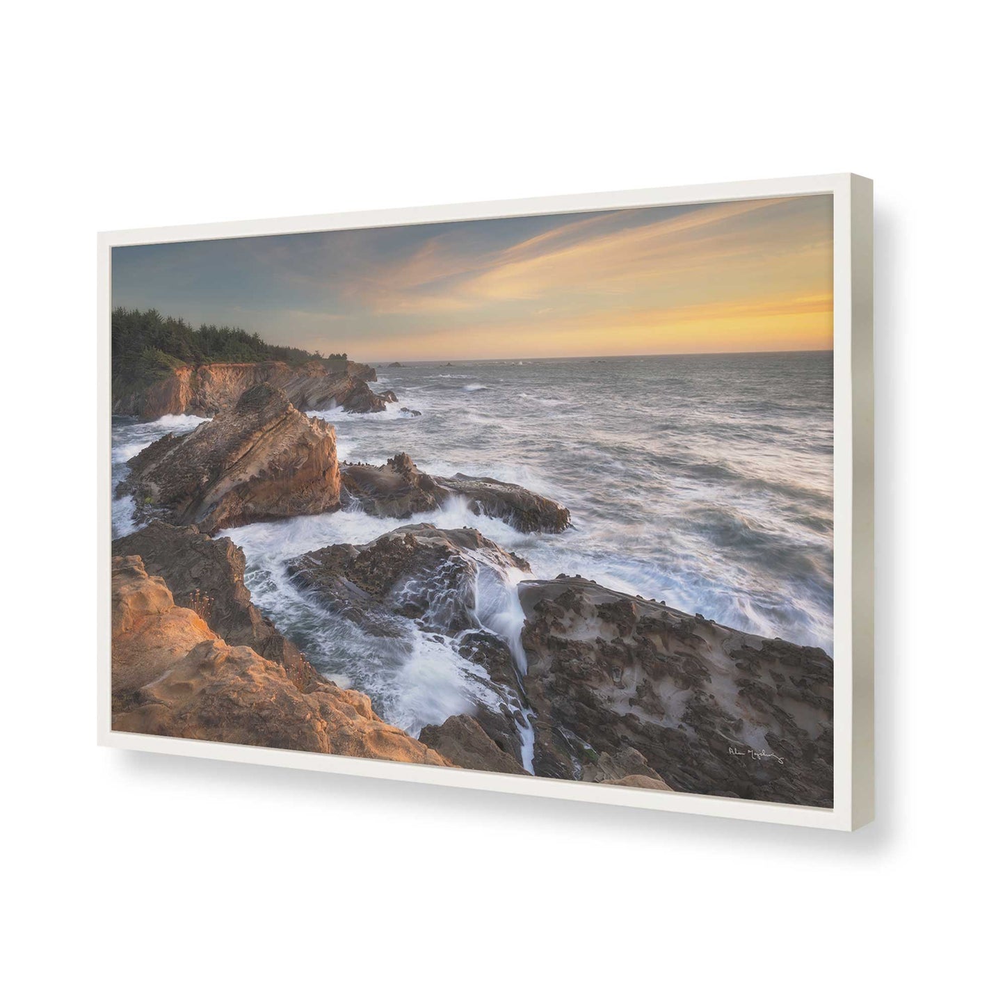 [Color:Opaque White], Picture of art in a Opaque White frame of the corner