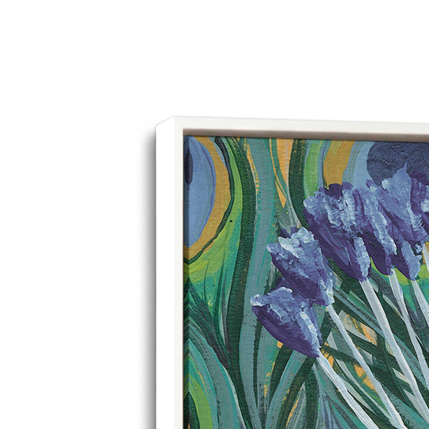 [Color:Opaque White], Picture of art in a White frame at an angle