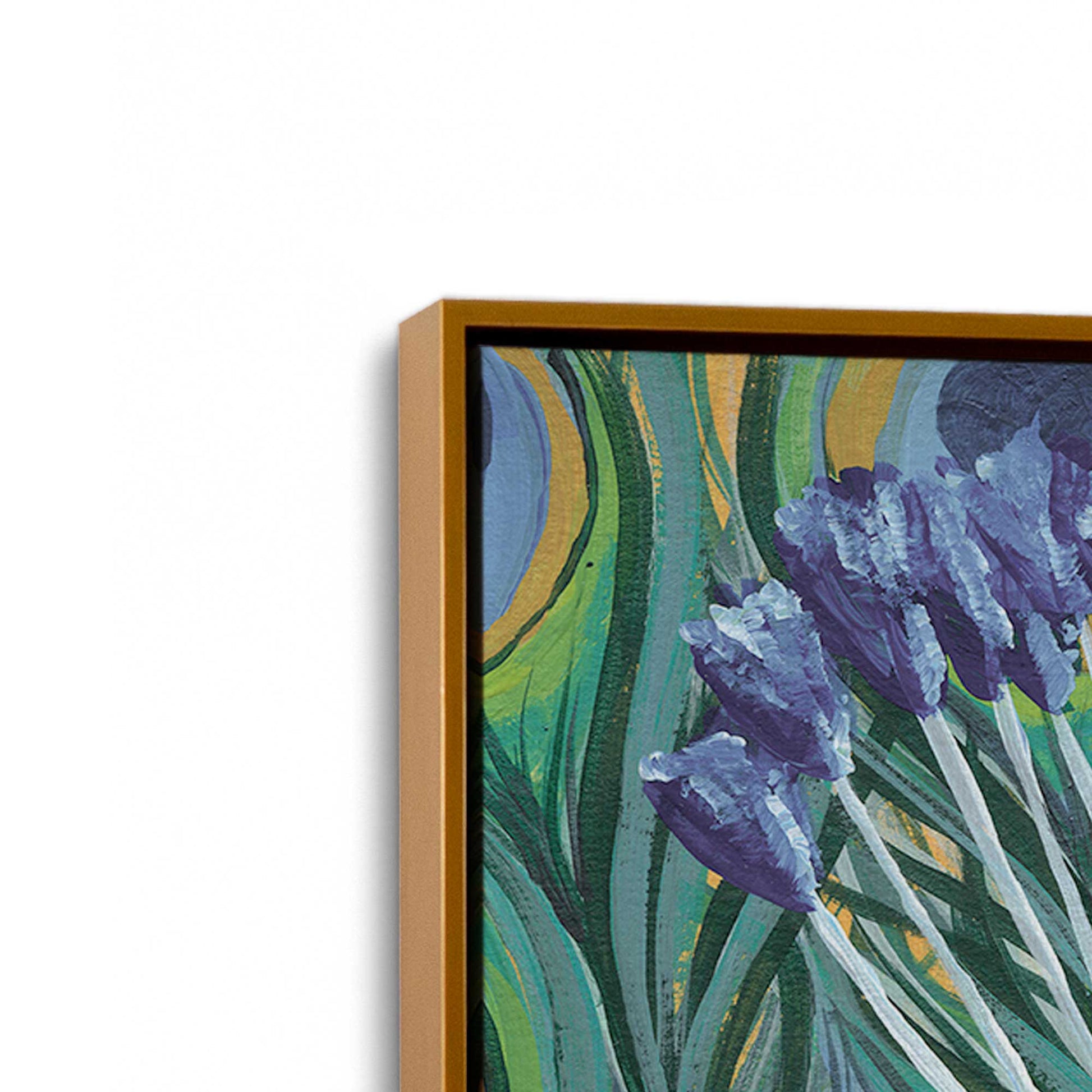 [Color:Polished Gold], Picture of art in a Polished Gold frame at an angle