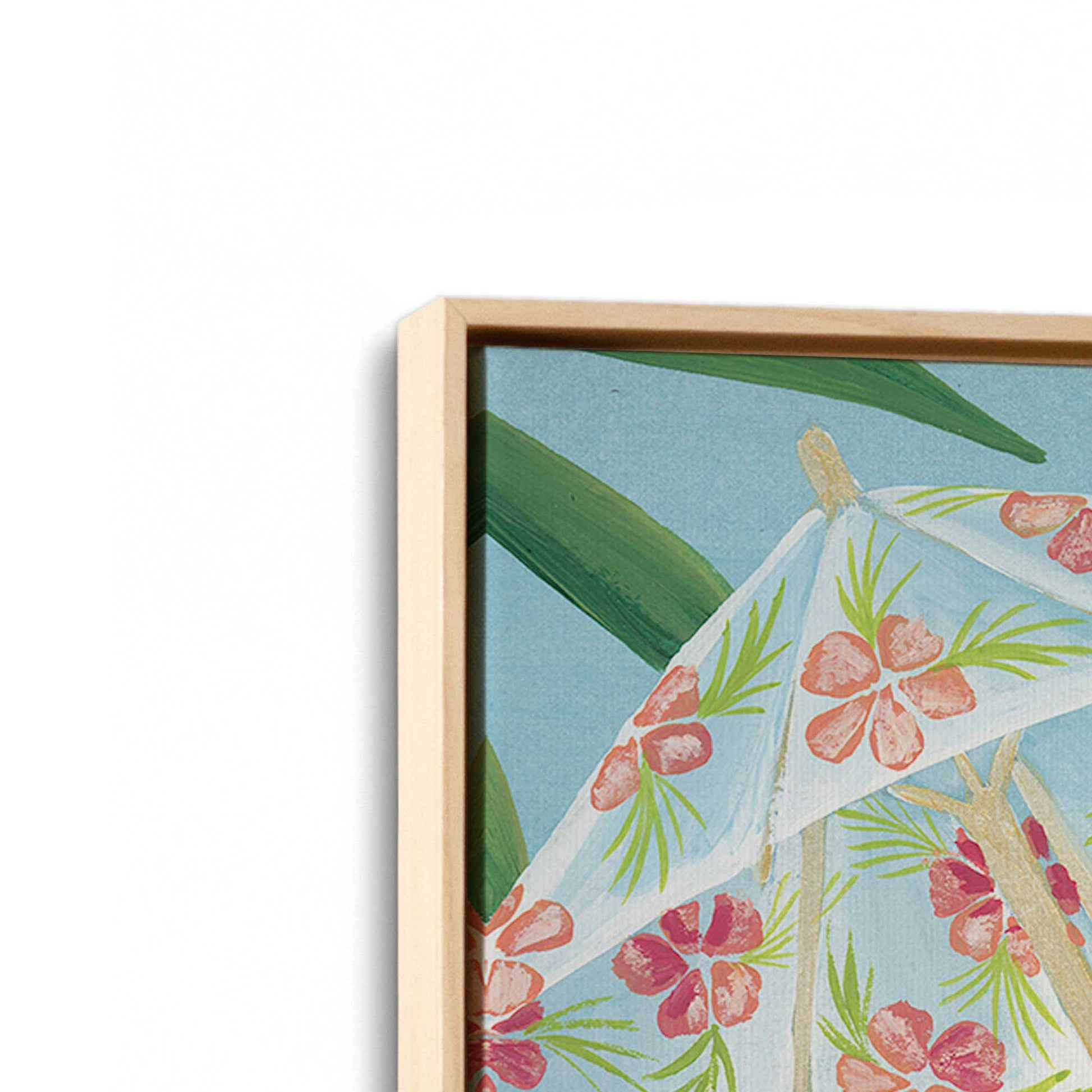 [Color:American Maple], Picture of art in a American Maple frame at an angle