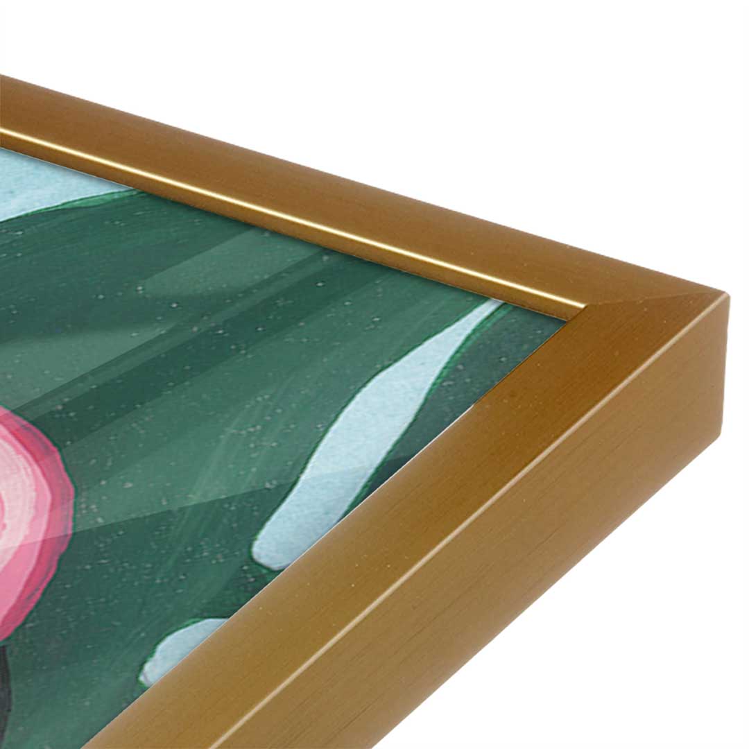 [Color:Polished Gold], Picture of art in a Polished Gold frame at an angle