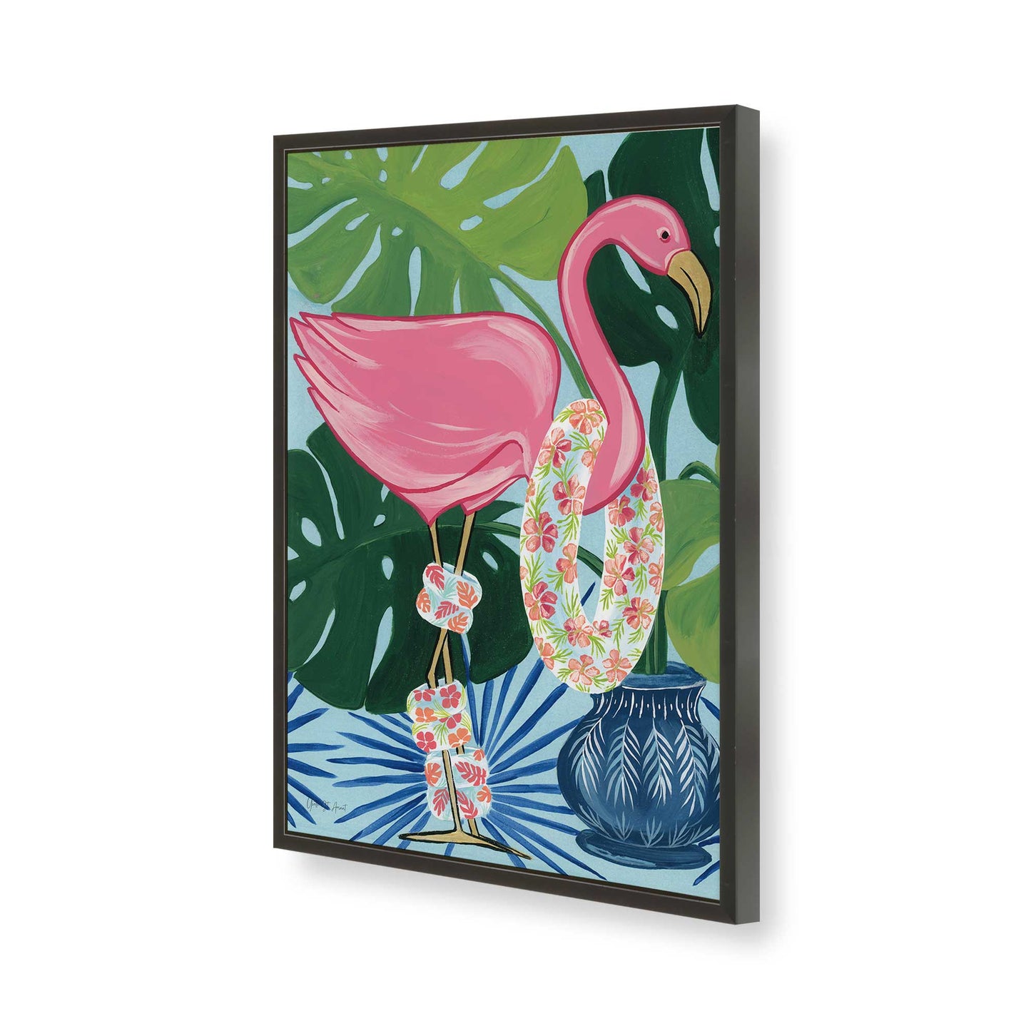 [Color:Satin Black], Picture of art in a Satin Black frame of the corner