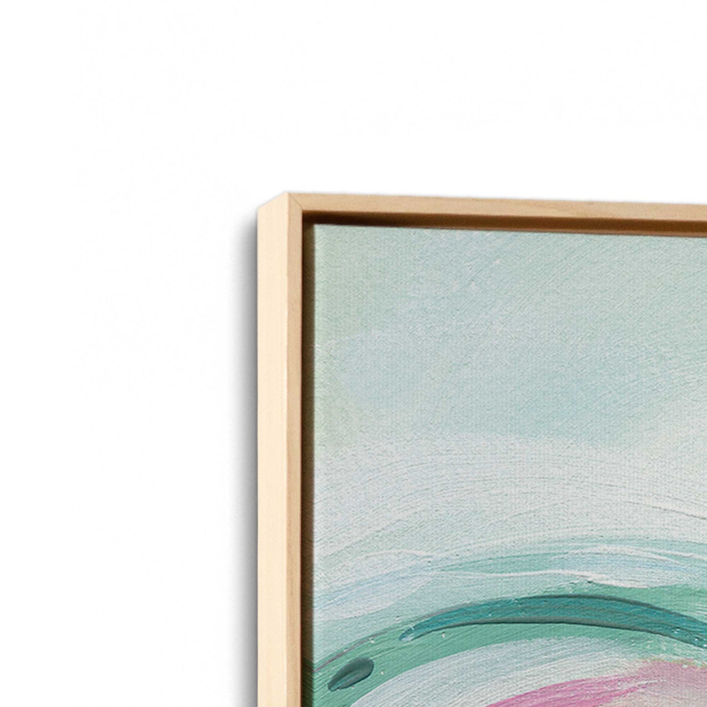 [Color:American Maple], Picture of art in a American Maple frame at an angle